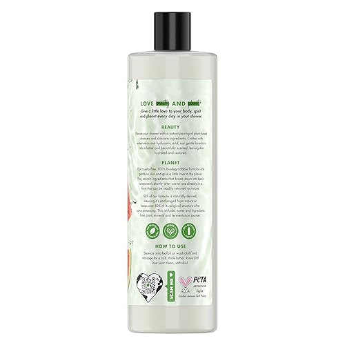 Miniatura 2 de Love Beauty and Planet Jabón corporal a base de plantas hidrata y restaura la piel Sandía y ácido hialurónico fabricado con limpiadores a base de