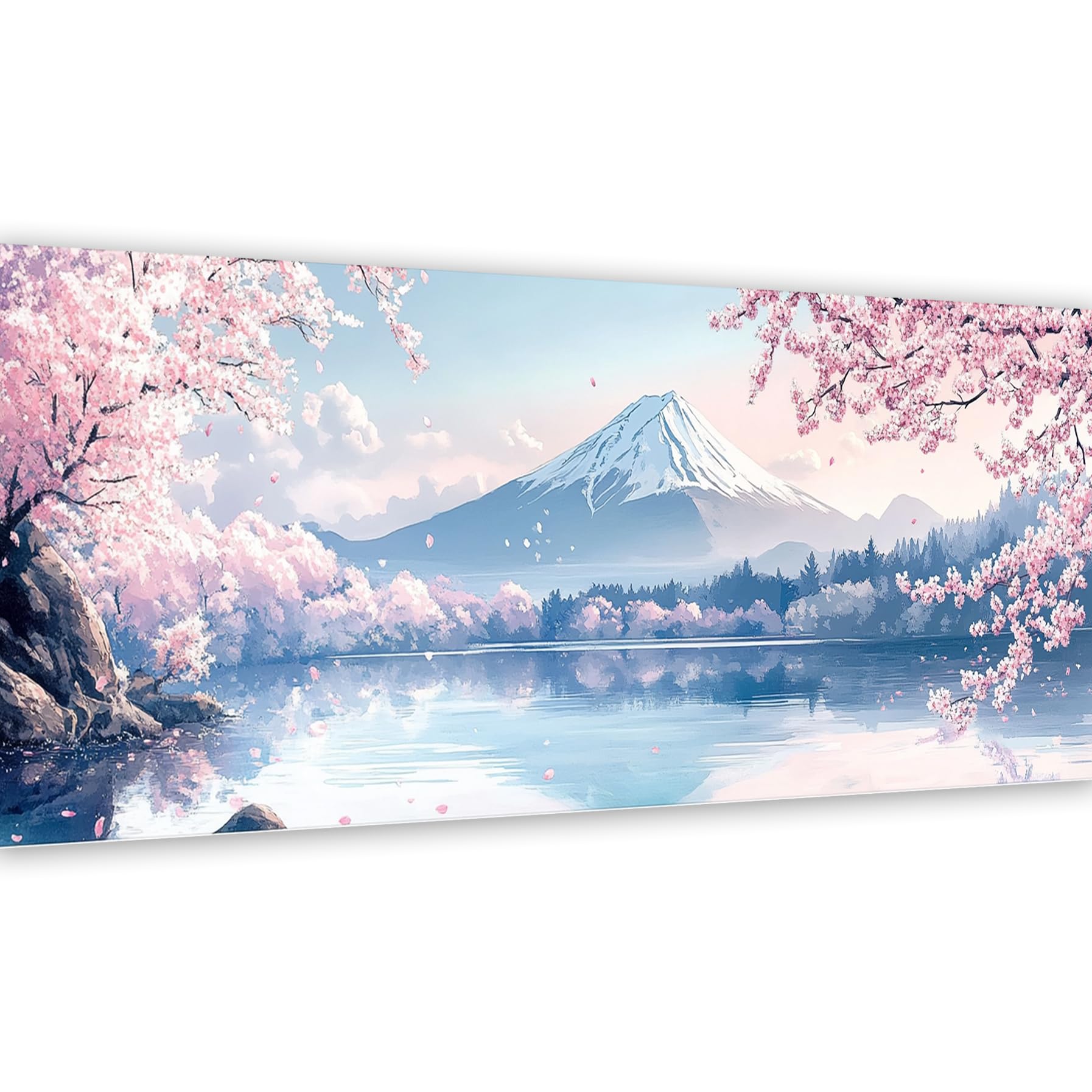 LOMSIOY ダイヤモンドアート キット大人用 富士山 ダイヤモンドアート桜 ラウンドフルドリルクリスタルラインストーンクラフトホームウォール装飾のための宝石芸術 30x80 cm