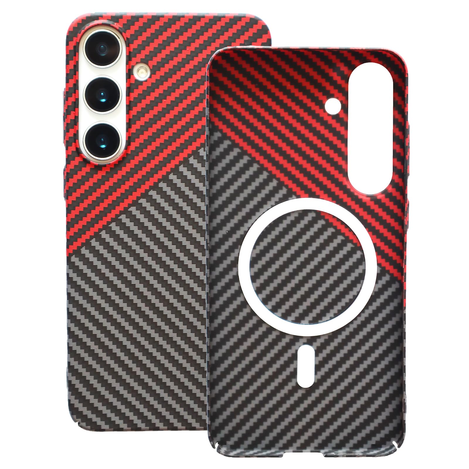 Coque Samsung S24 5G carbone avec son compartiment magnétique chic - 8