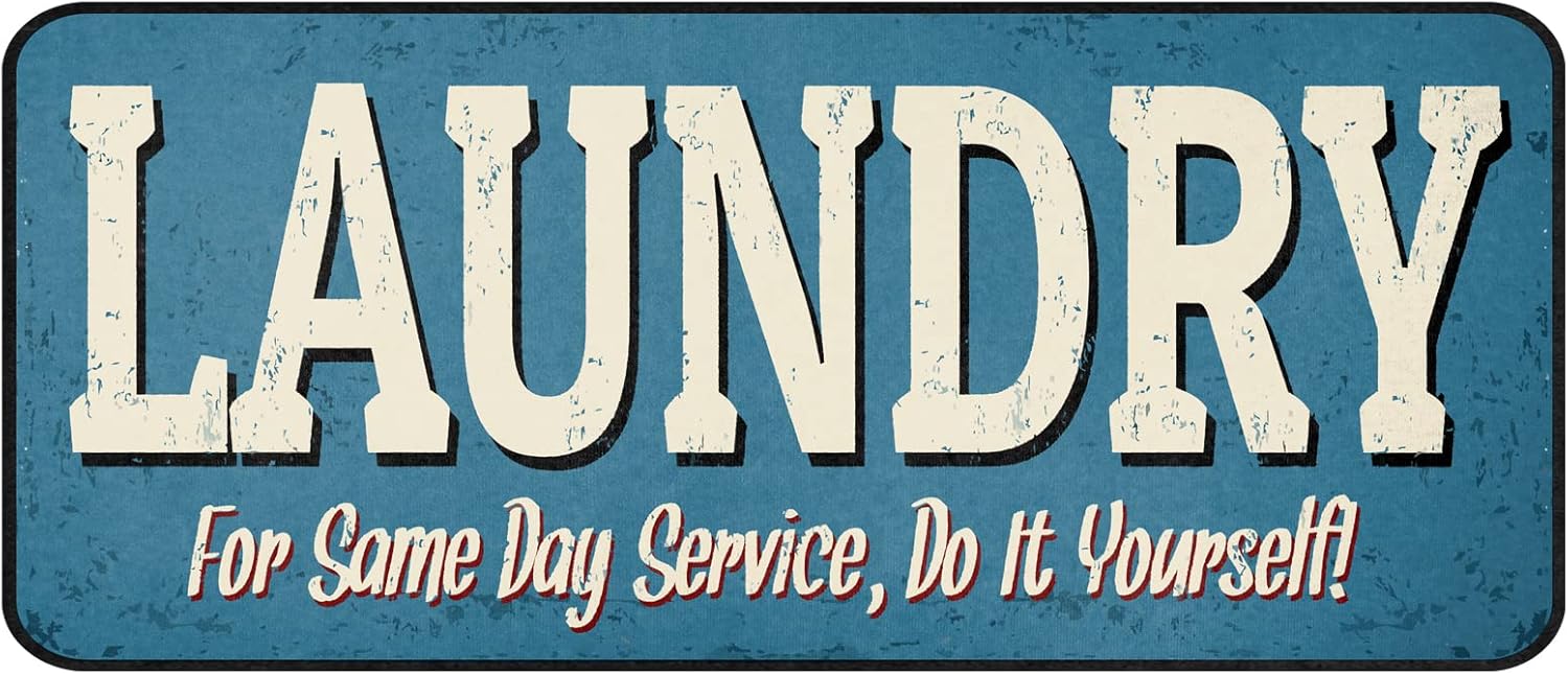 ROMAMIGO Laundry Room Rug Runner Non Slip Laundry Mats