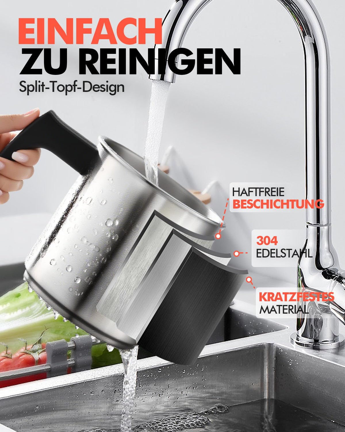 Automatischer Milchaufschäumer Elektrisch 4-in-1, 650ML Edelstahl Milchschäumer mit Auto-Abschaltung, Spülmaschinenfest, Leiser Milchwärmer für Heißen & Kalten Milchschaum, Ideal für Latte, Cappuccino
