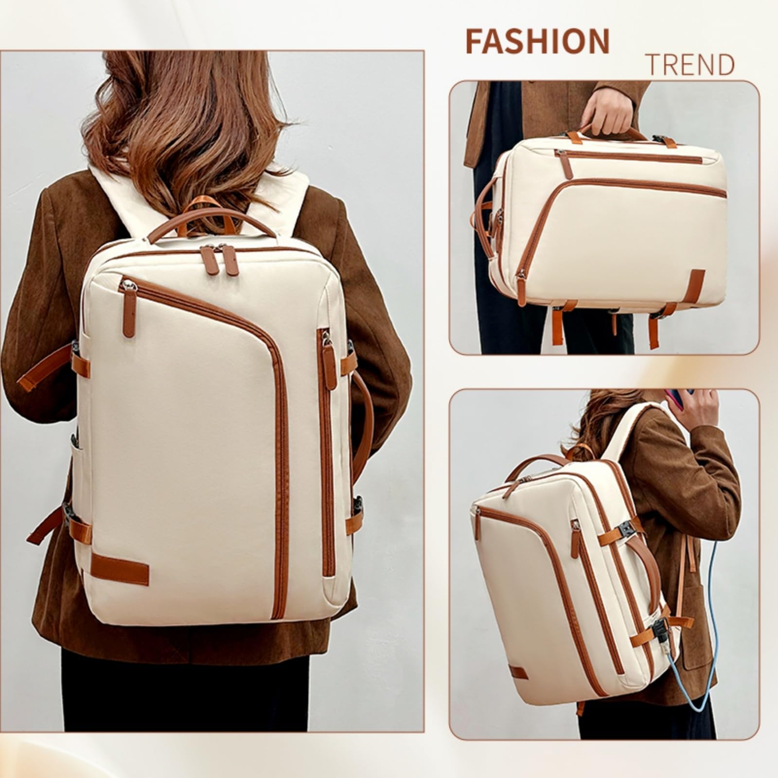 Mochila escolar Zaino Per Laptop Aziendali Di Grande Capacità Uomini E Donne, Vintage Trim Travel Zaino, Borsa Scolastica Multifunzionale Gli Studenti-dark Grey-china Mainland