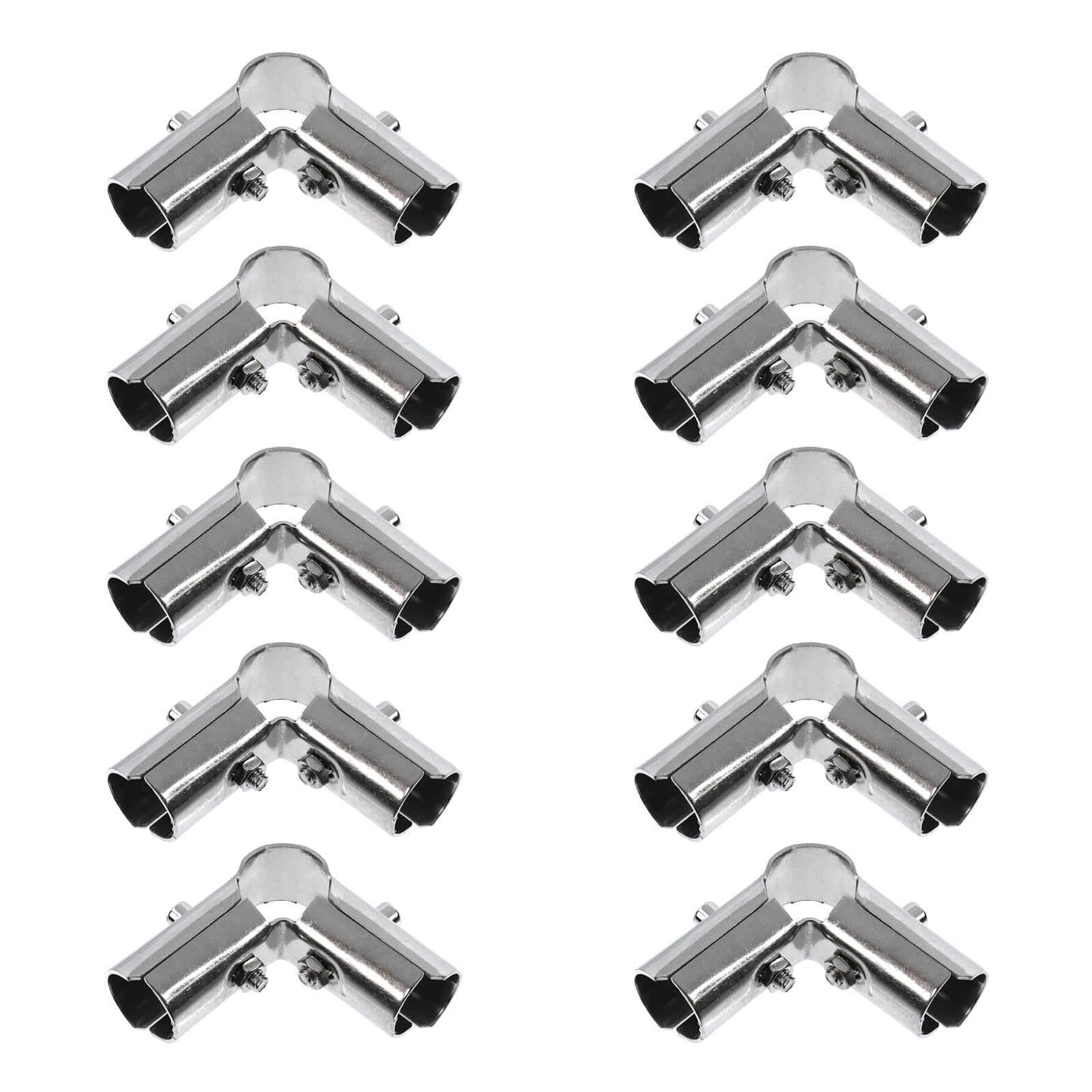 UTALIND 10 Pcs 90 Degree Pipe Connectors, Stainless Steel Conduit Clamp