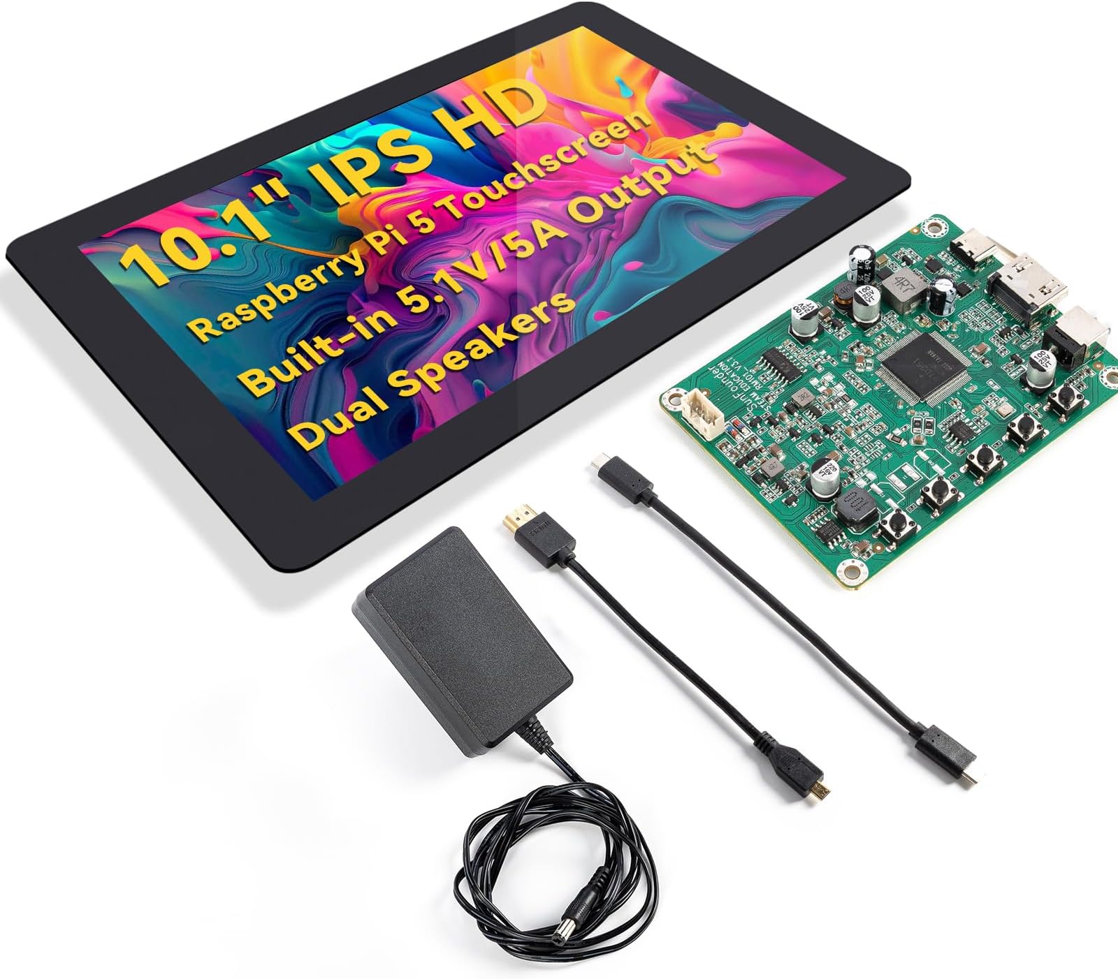 Raspberry Pi 10 inch Touch Screen 10.1" HDMI 1280x800 IPS LCD Touchscreen RPI 4B, 3 Model B+ 3B 2B LattePanda Beagle Bone, Libre Computer Board