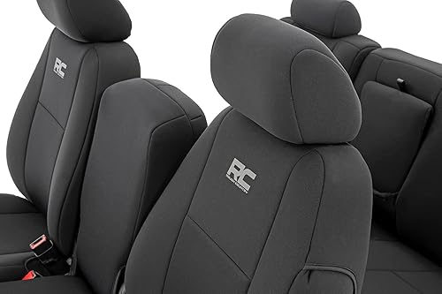Miniatura 2 de Rough Country Fundas de asiento de neopreno para Chevy/GMC 1500-2500 HD (2007-2013) – Fundas de asiento Silverado resistentes a los rayos UV y al