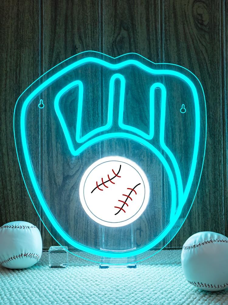 Baseball Neon Signs Garage Man Cave Decor Gifts Blue Baseball Neon for Parties Bars Dorms Office Wall Art and Game Room Decor - Image 8
