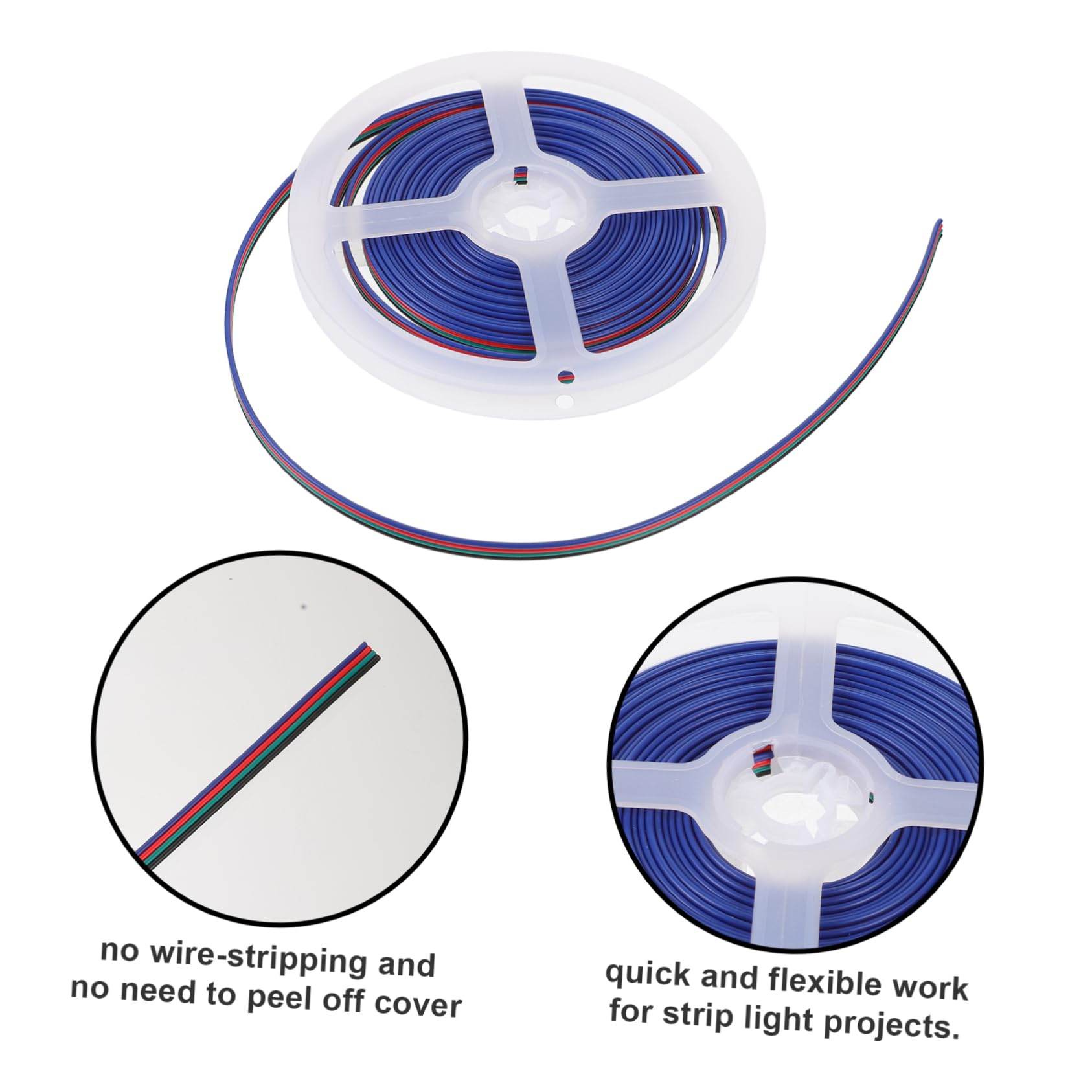 Amosfun 30stücke Pin Rgb Led Lichtleistenverbinder Mit Kabel Praktischer Lötfreier Für Led-streifen Für Kreative Beleuchtungsprojekte