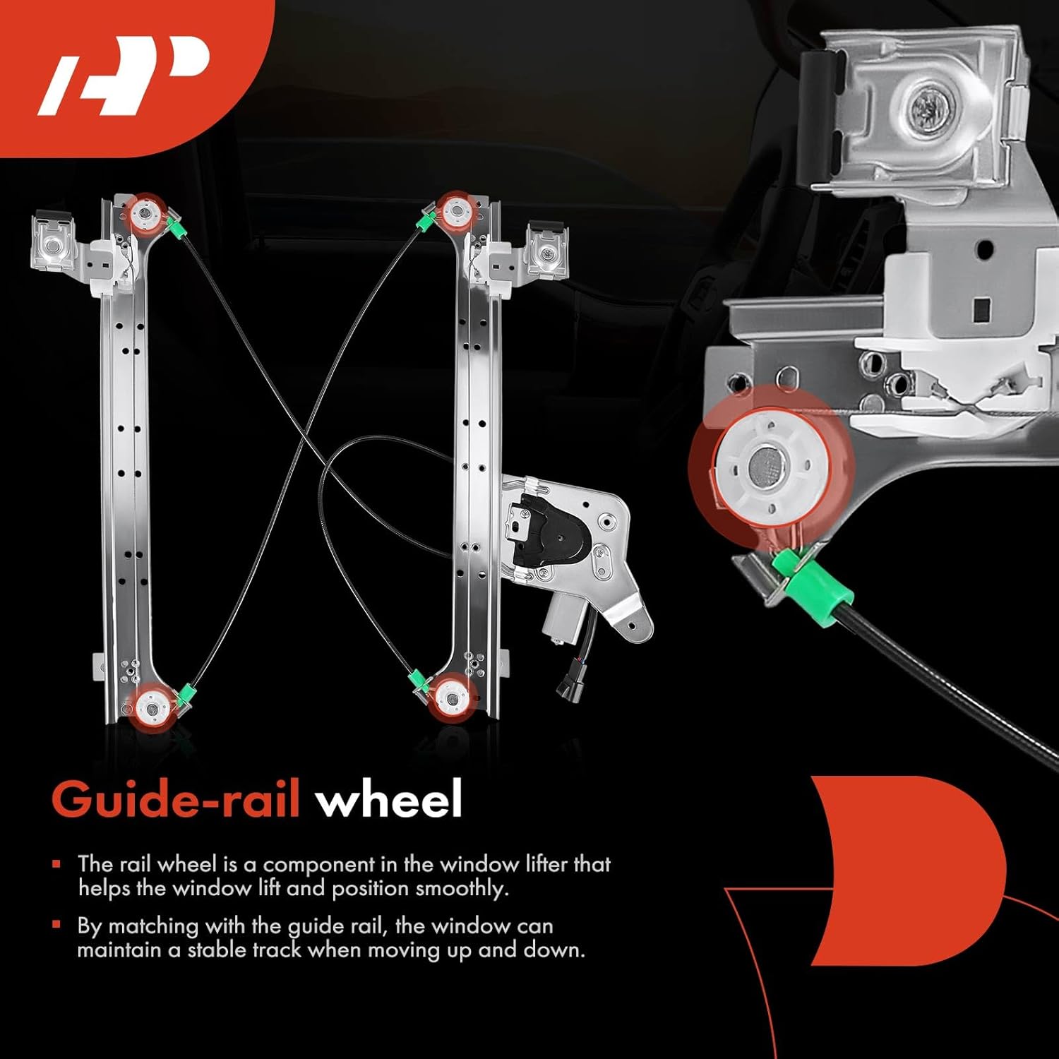 A-Premium Power Window Regulator with Motor Replacement for Chevrolet Silverado Suburban 1500 2500 2000-2006 GMC Sierra Cadillac Escalade EXT Rear Right Passenger Side