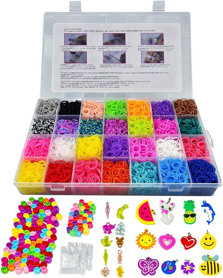 ATOPDREAM TOPTOY Rainbow Rubber Bands Refill Loom Kit - Best Gifts