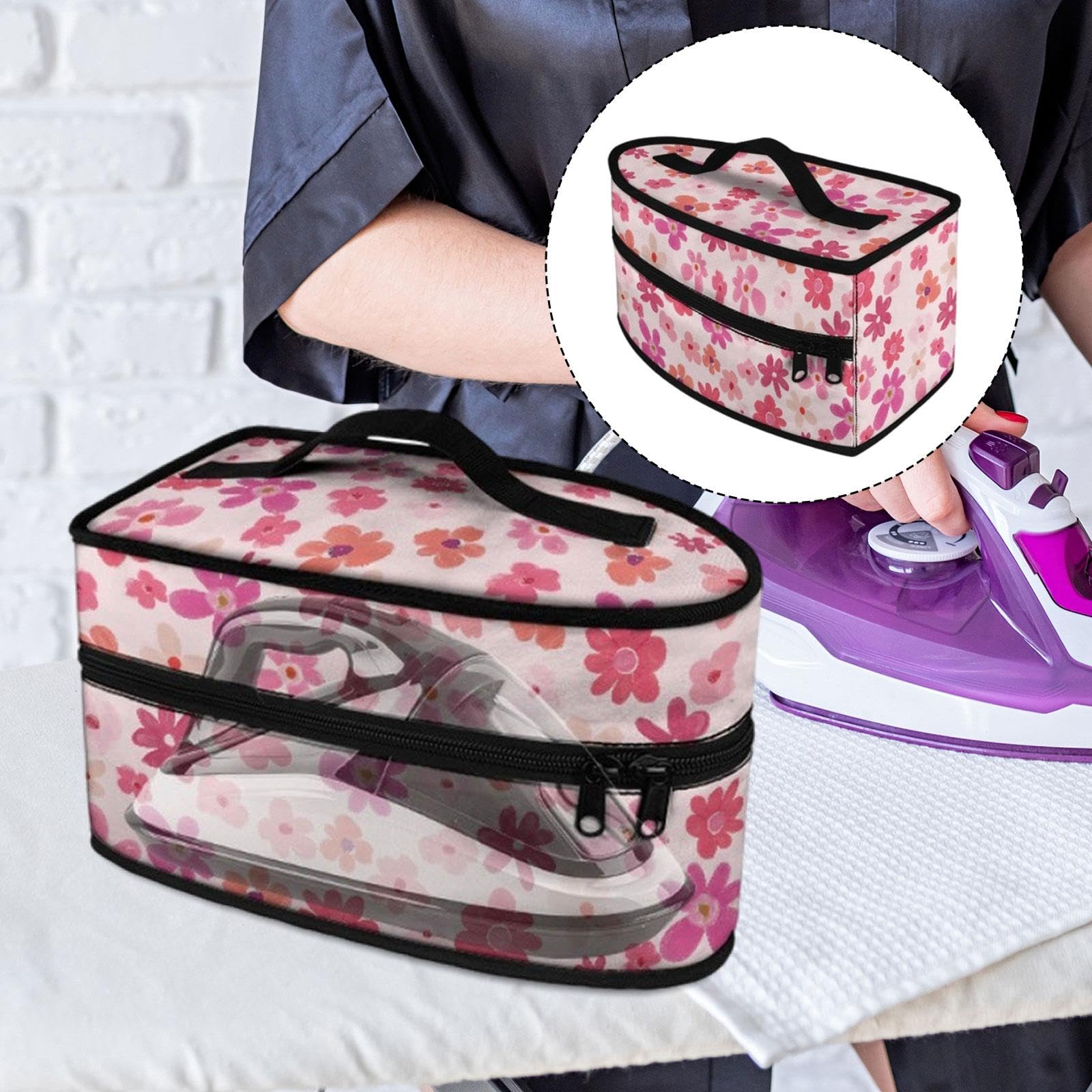 perfk Borsa portaferro per la maggior parte dei da stiro. Pratica e compatta borsa portaferro con manico e chiusura a cerniera per vacanze, interni ed, Rosa