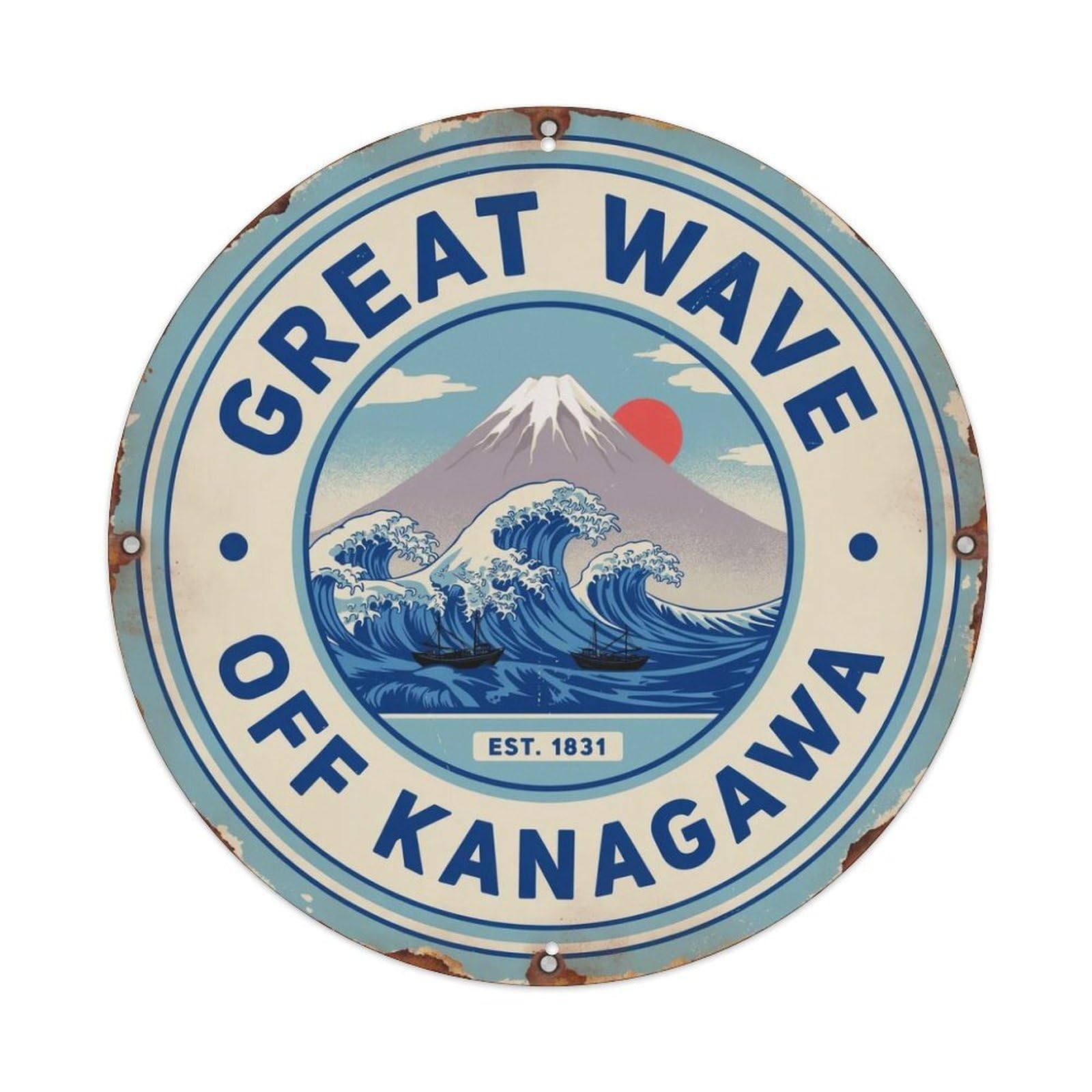 Great Wave Ukiyo-e Metal Tin Sign Plaque