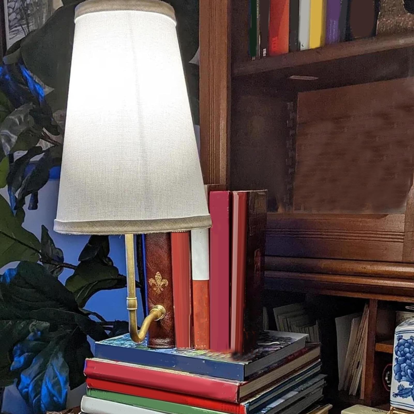 Bücherregallampe – Tischlampe im Buchstil zum Lesen, dekorative Akzentbeleuchtung, Vintage-Holzabdeckung mit LED-Lichtseiten, einstellbare Helligkeit, Heimbüro für Bibliothek, Nachttisch-