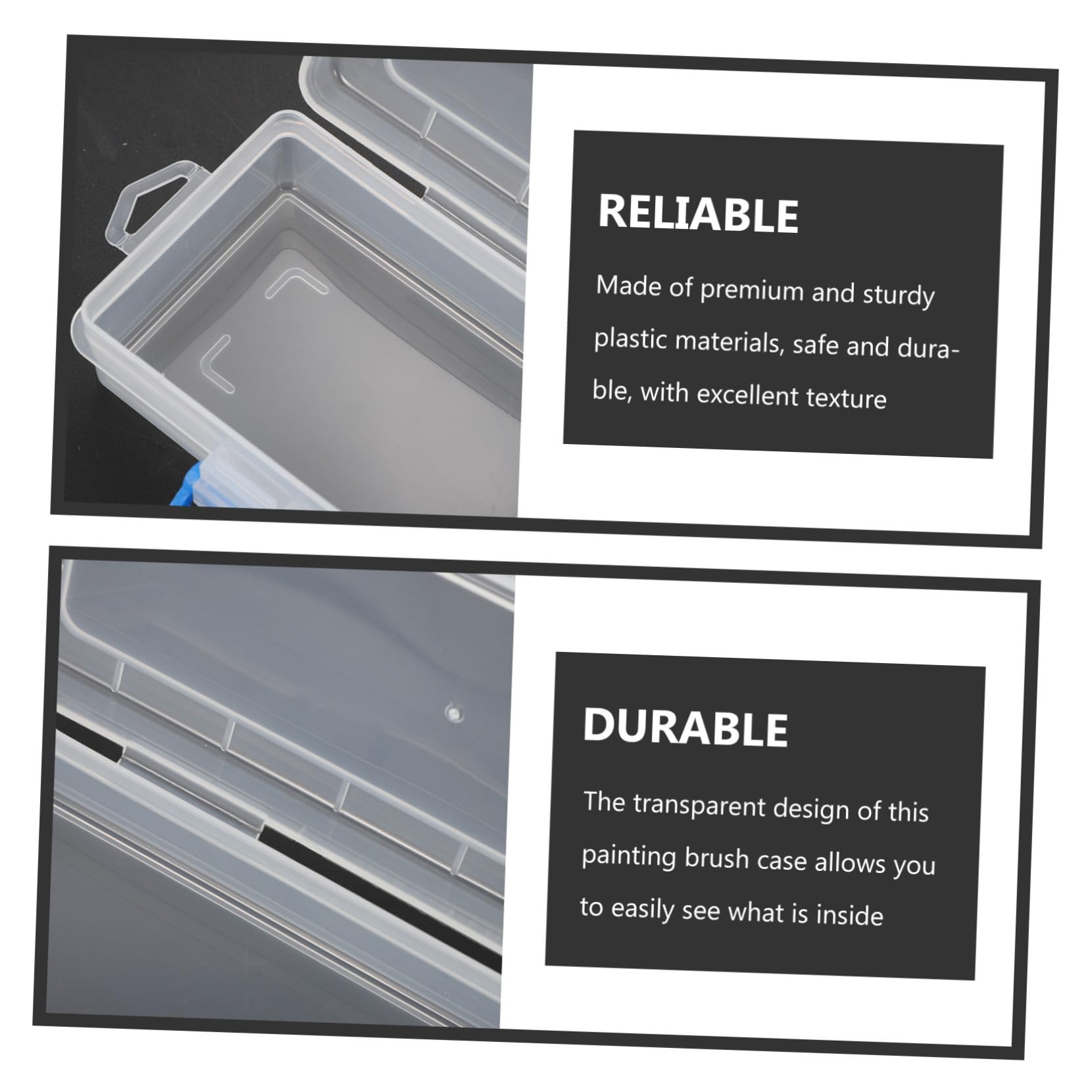 NOLITOY Estuche Transparente Almacenamiento y Organización Portátil Grande para Pinceles de Pintura Acrílica y Acuarela para Estudiantes y Artistas en Escuela y Hogar