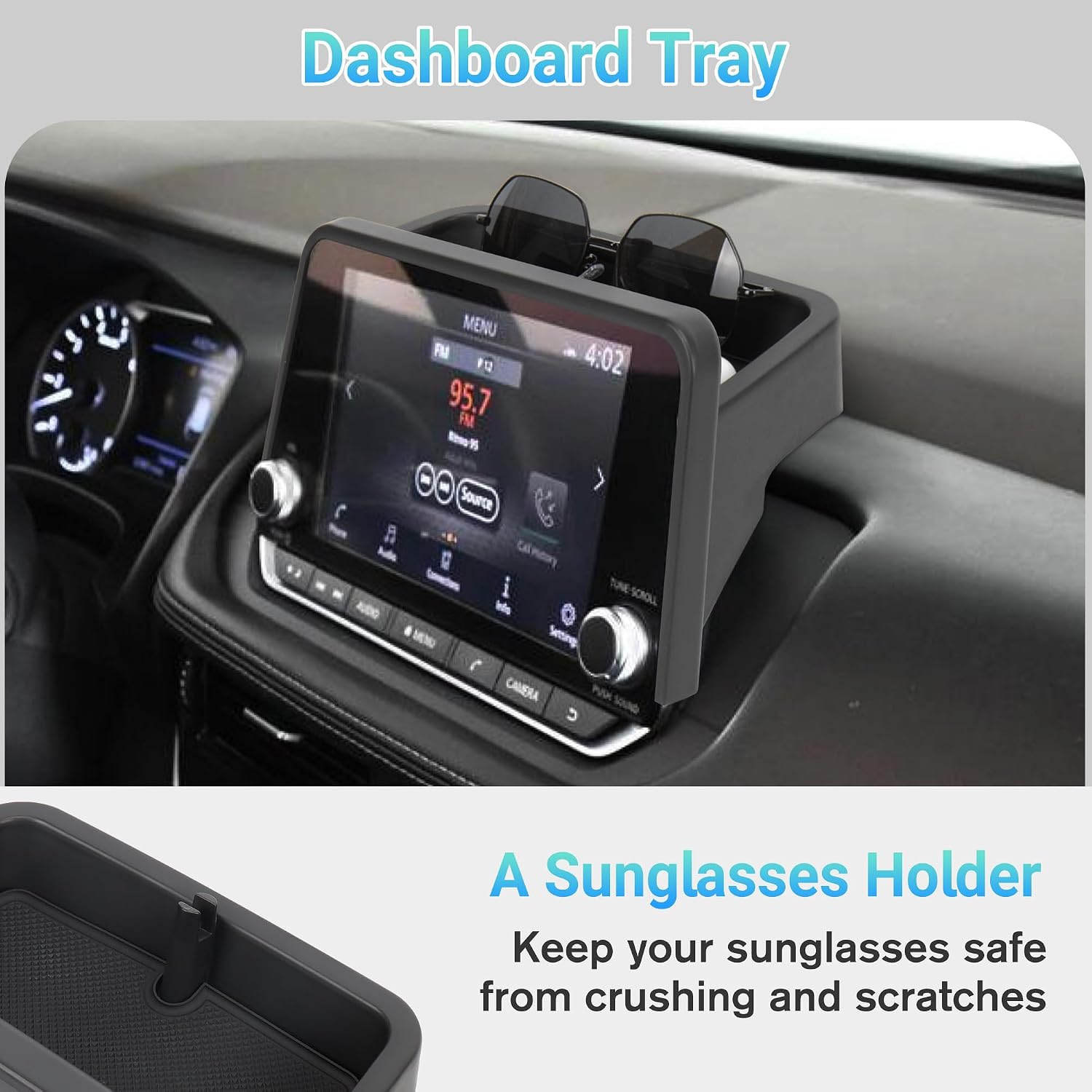 3PCS Center Console Organizer Compatible with 2021-2026 Nissan Rogue S/SV/Rock Creek, 2021-2022 Nissan Rogue SL, Lower Center Interior Storage Box, Dashboard Tray Only Fit 8-inch Screen