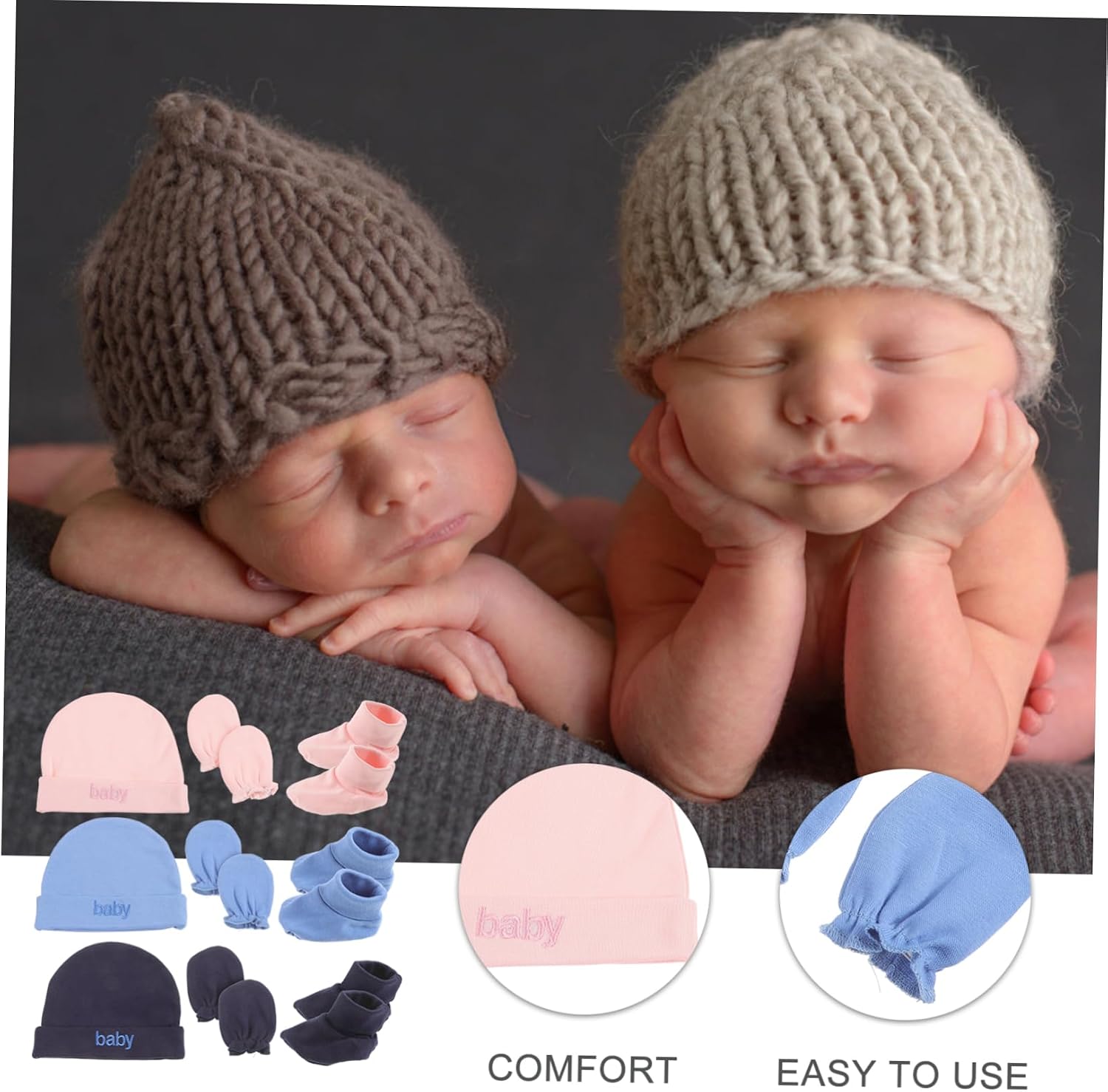 BESPORTBLE 3Sets Hat and Mittens Beanie and Gloves for Boys Soft Comfortable Caps and Mittens for Parties and Daily Wear