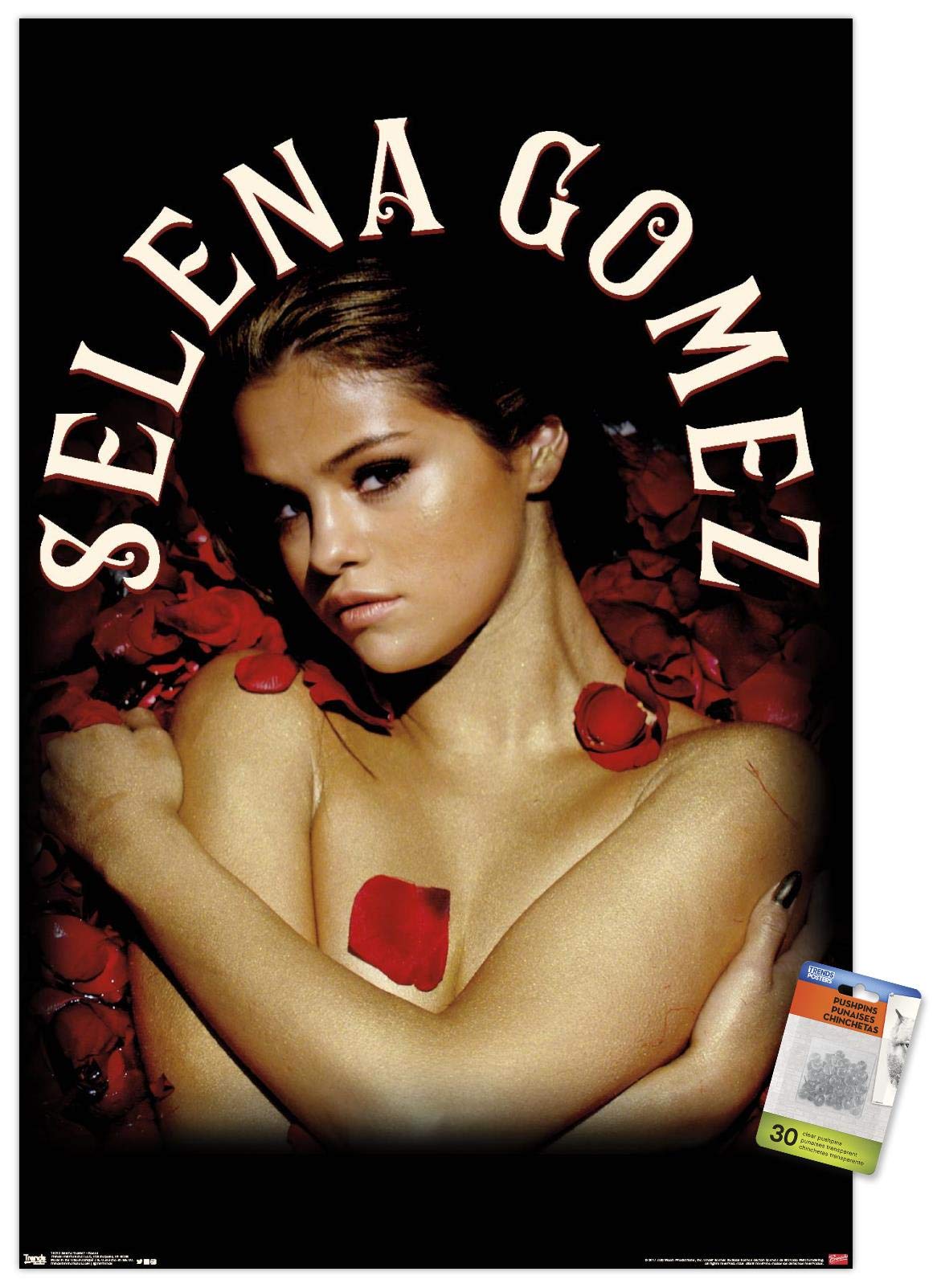 Trends International Selena Gomez - Roses Wall Poster with Push Pins