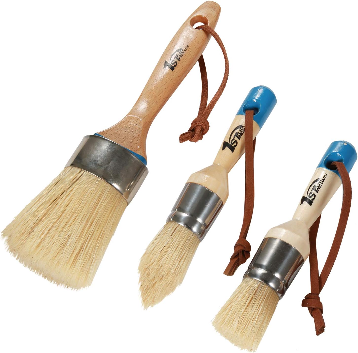 1st Place Chalk & Wax Pure Bristle Brushes - Hand Made - Complete Set (3 Brushes)