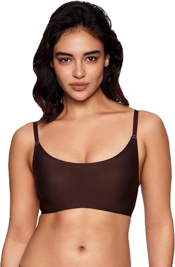 Scoop Neck Padded Bra Comfortable Build-in Silicone Underwire Seamless Bra - Full Coverage Bras with Hook & Eye Closure