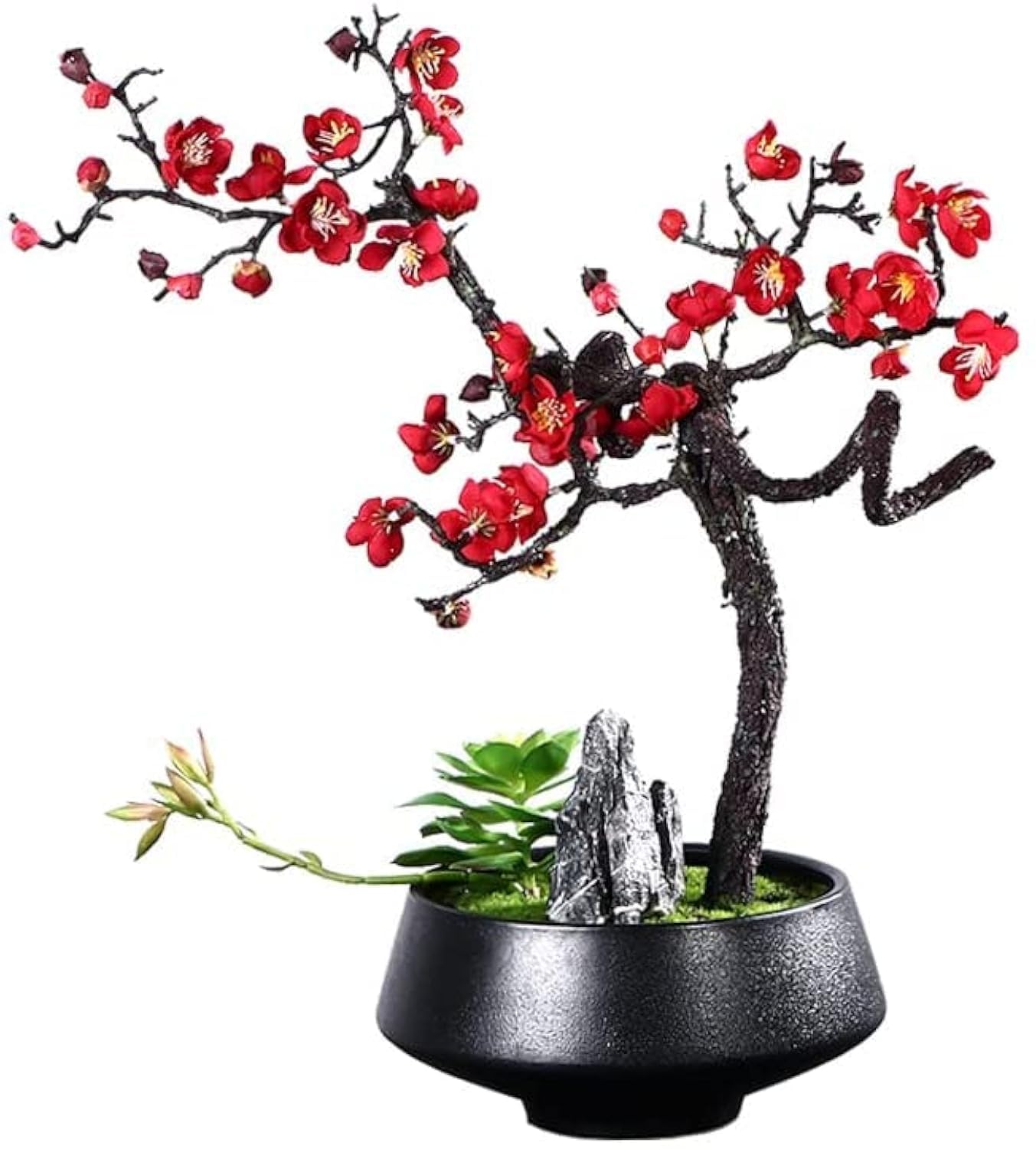 Orchidée artificielle prune rouge pot sans entretien pour salon