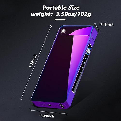 Miniatura 6 de BABOBIU Electric Lighter Rechargeable Lighters Arc Lighter Windproof Lighters Metal Body Battery Display Big Arc Flame Push Button Type-C Fast