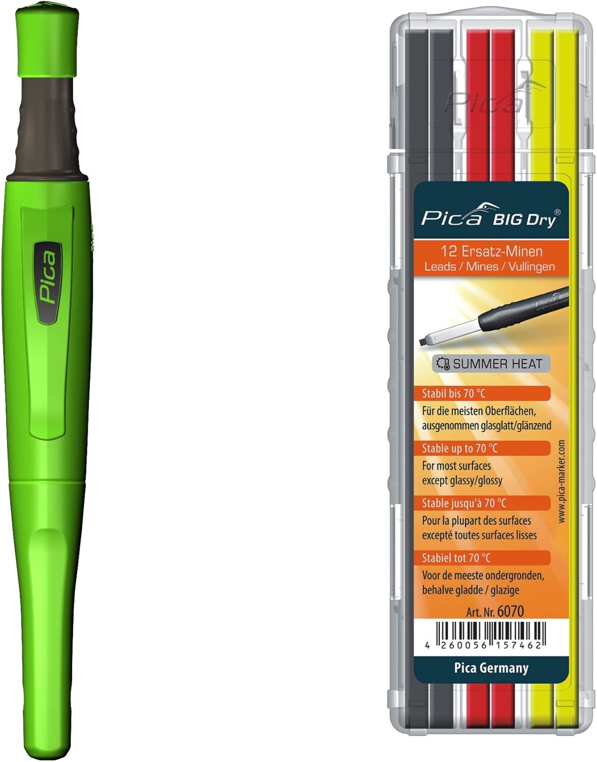 PICA-BIG Dry 1 x Marker + 12 Refills 6070 Graphite Summer Heat