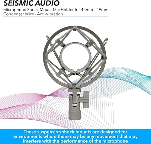 Miniatura 3 de Sísmico Audio SA-MSM01 - Soporte de micrófono para micrófono de condensador de 1.772-1.929 in - Anti-vibración