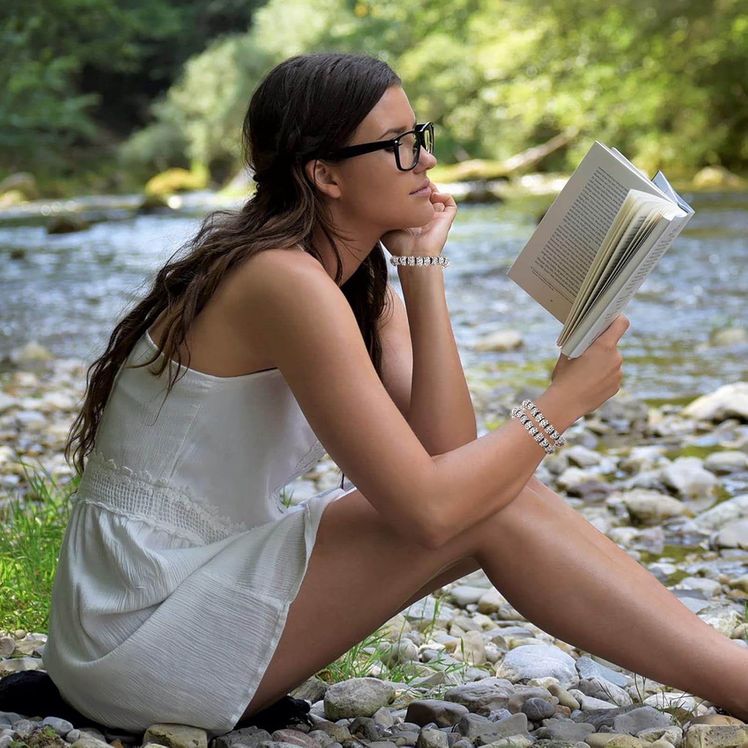 200 PCS European Large Hole Beads Rhinestone White European Beads Crystal Large Hole Craft Beads for DIY Charms Bracelet Jewelry Making - Image 6