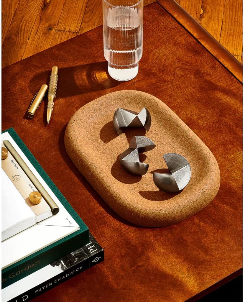 Craighill Little Cloud Tray - Decorative Catch-All Tray for Dresser, Nightstand & Entryway Table, Vanity Tray for Jewelry & Keys, Solid Cork Table Decor