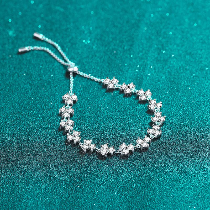 Bracelet moissanite trèfle 4.2ct StarGems l'accessoire idéal de vos soirées - 3