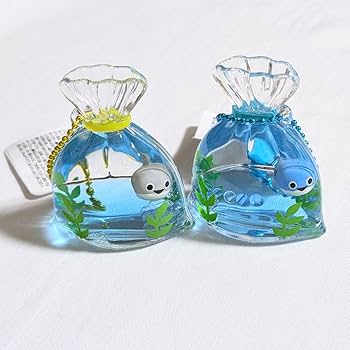 Amazon.co.jp: オイルチャーム 金魚 巾着 サカバンバスピス グレー 青