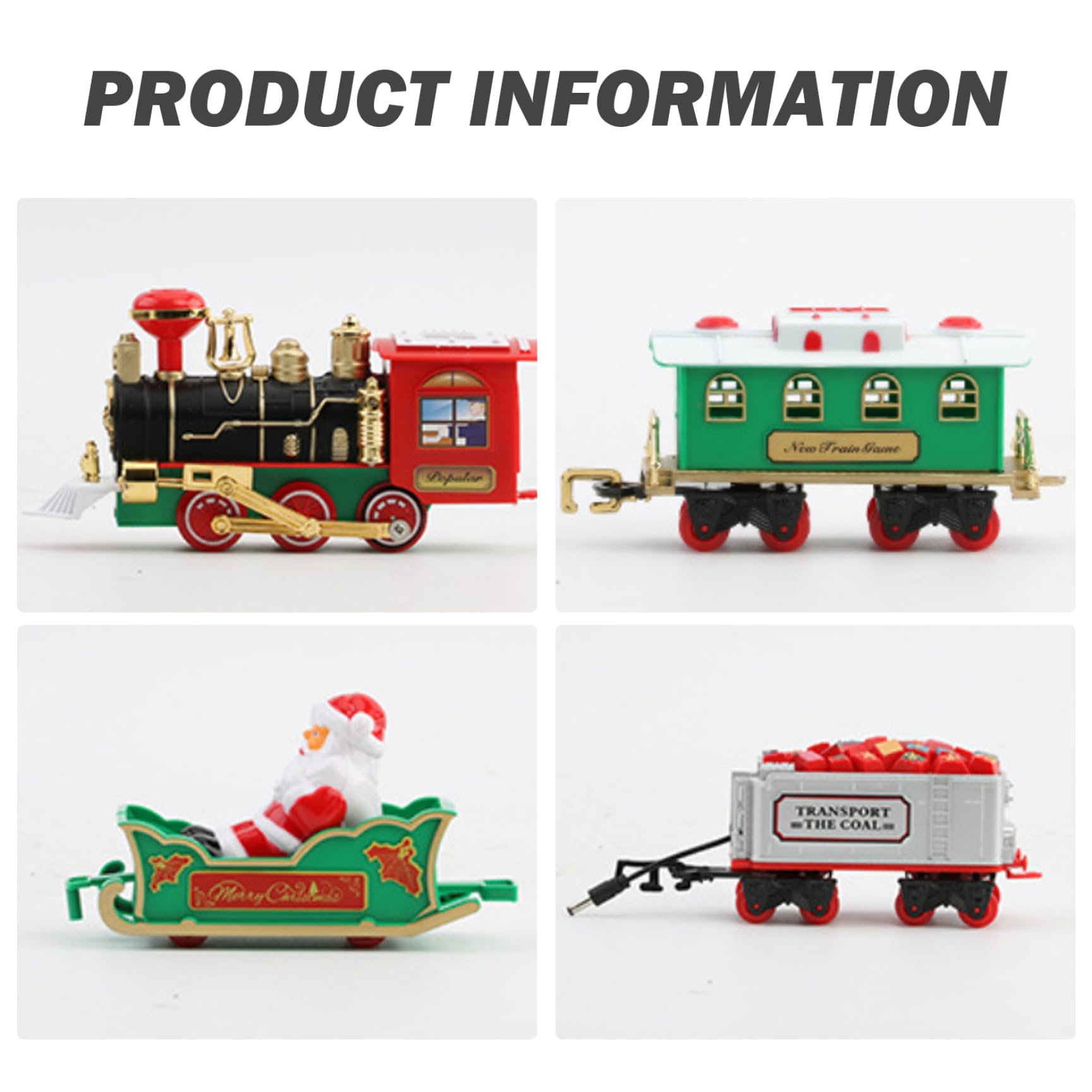 Set di Treni di Natale, Set di binari del Treno Elettrico con luci Suoni Giocattolo interattivo per Le Vacanze per Bambini Natale Capodanno