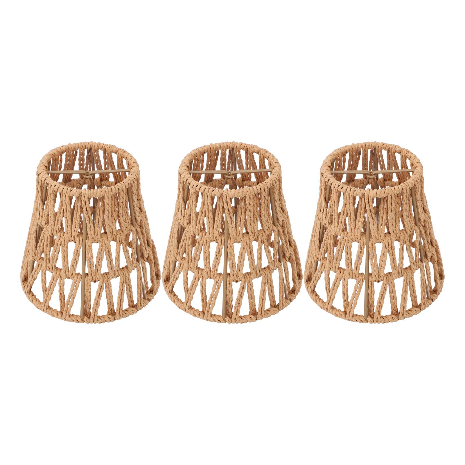 Empire Clip-On Chandelier Lamp Shade, Small Lamp Shade Rattan,Boho