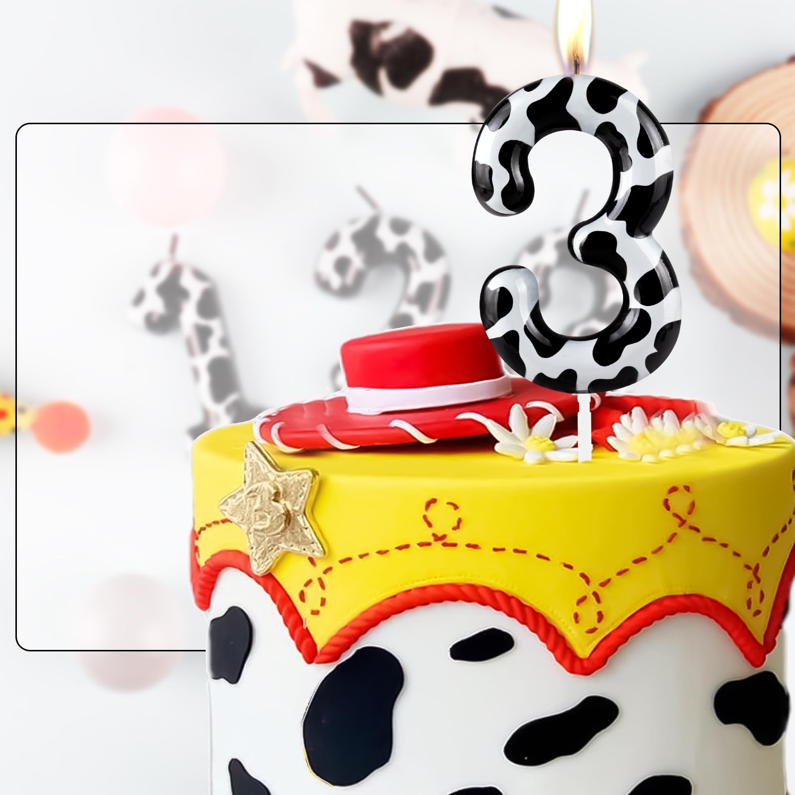 Birthday Number Candles For Cake, Cowboy Number 1 Candle, My First Rodeo Cake Decorations For Boy, Cake Topper Cupcake Topper For Western Birthday Party Decorations Supplies Favors