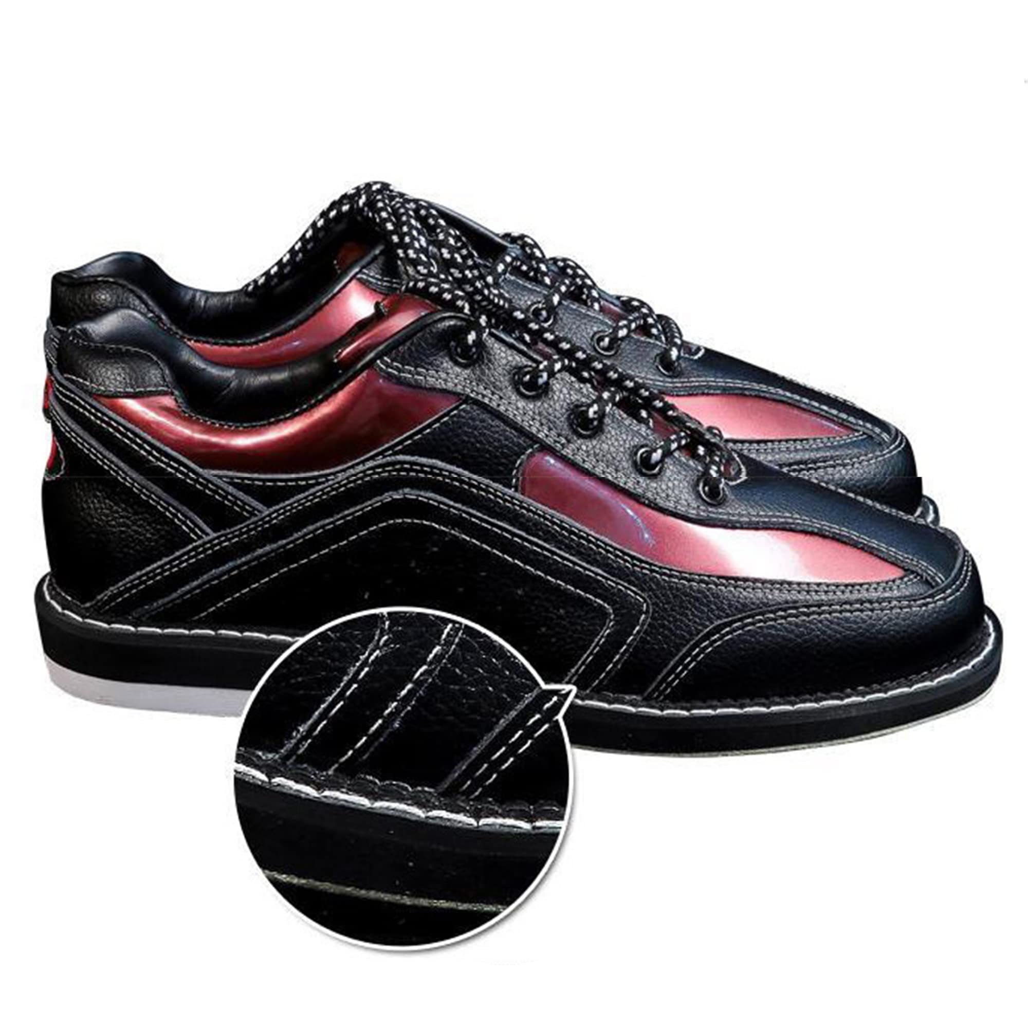 Herren Bowlingschuhe Anti-Rutsch-Leder Leichte Bowlingschuhe Dämpfung Atmungsaktiv