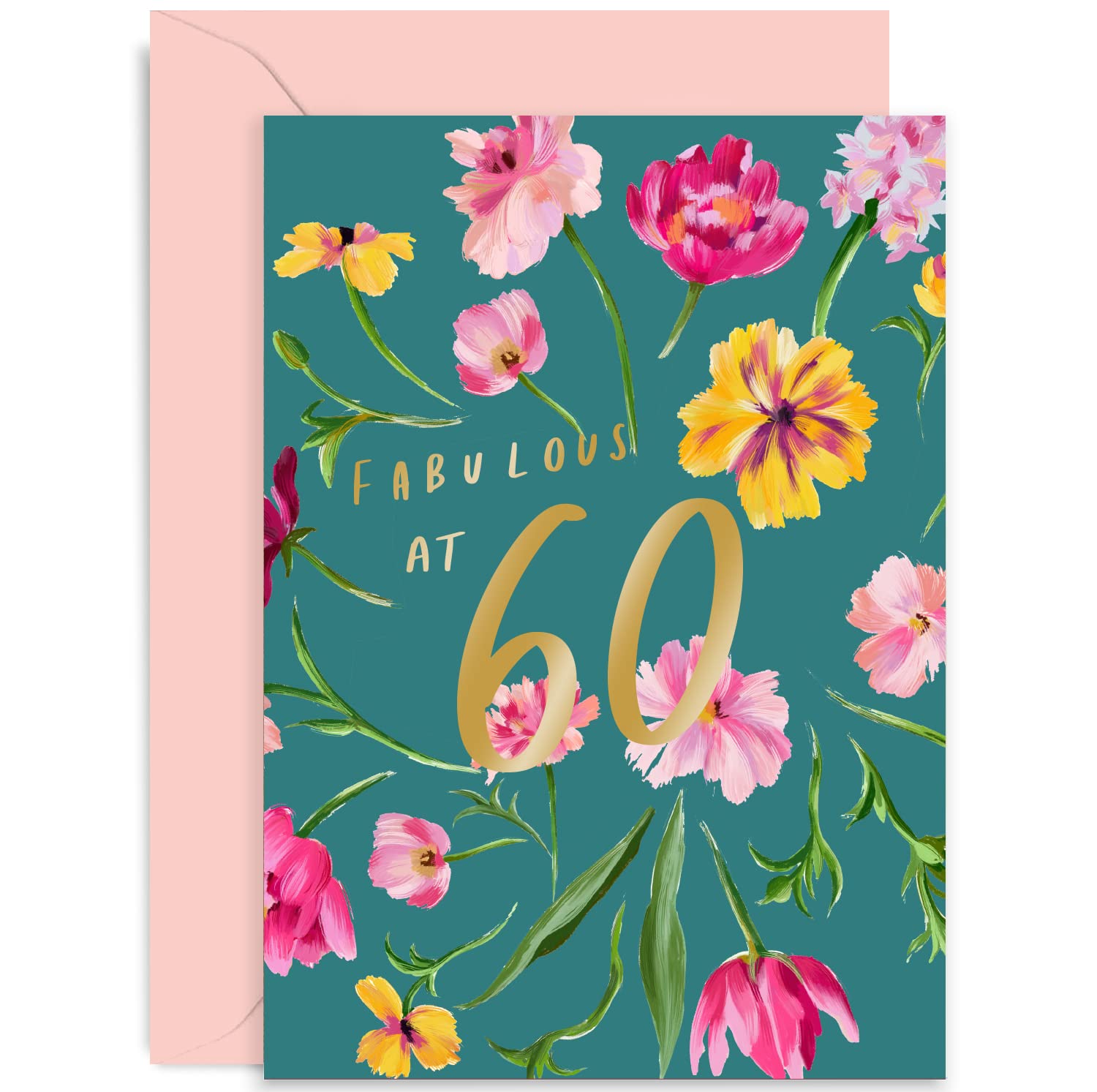 Old English Co. Fabulous at 60th Birthday Card for Her - Sixtieth Age ...