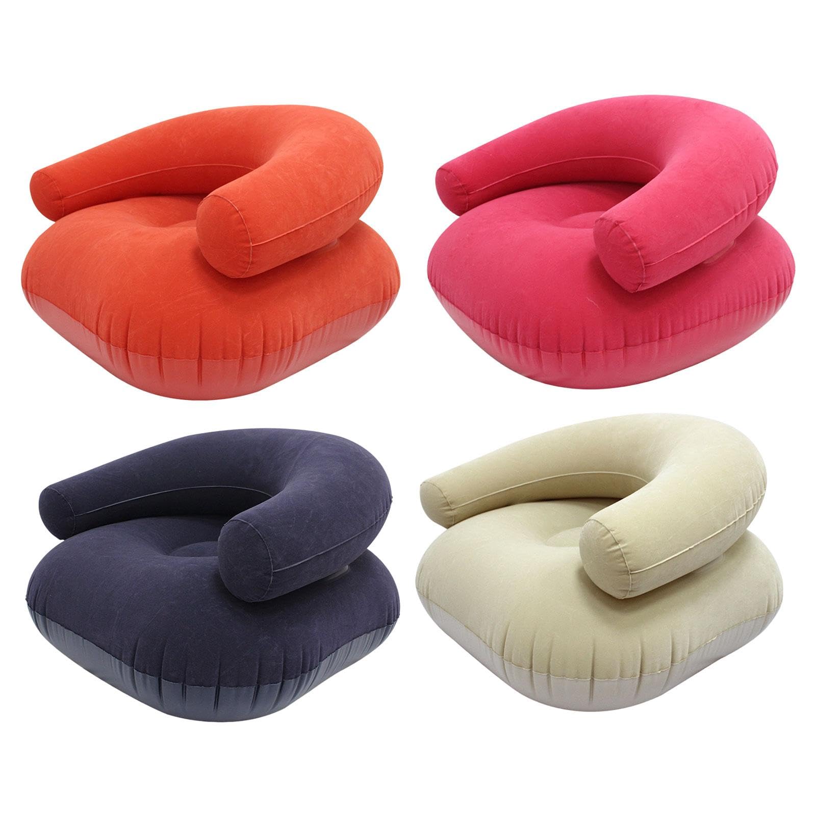 Inflatable Lounge Chair Soft Inflatable Lounger for Courtyard Indoor Bedroom Red-image-34