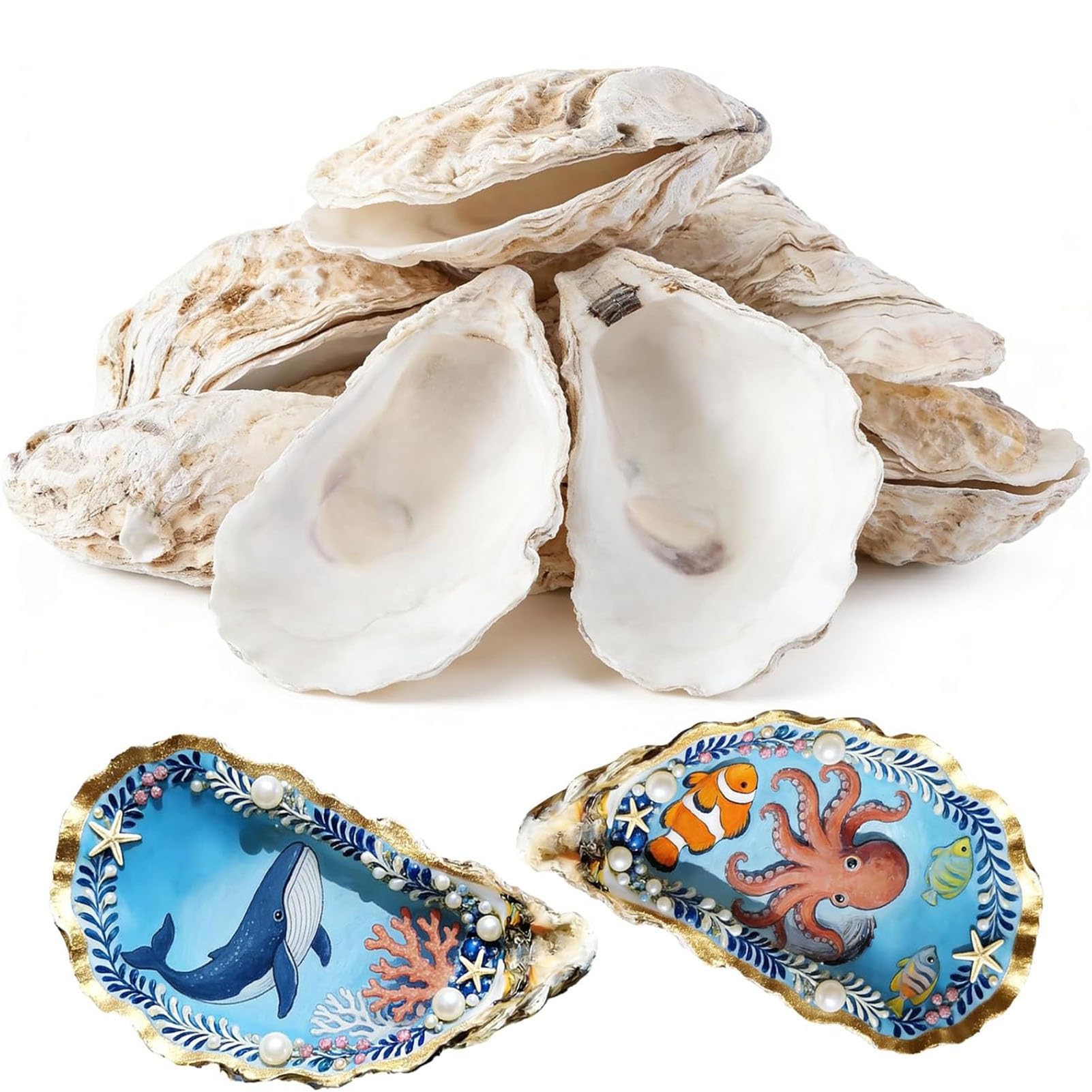 4"-5" 30PCS Large Concave Oyster Shells For Crafts, Natural Oyster Shells Bulk, Sea Shells For DIY Crafting, Home Decor Vase Filler, Beach Wedding