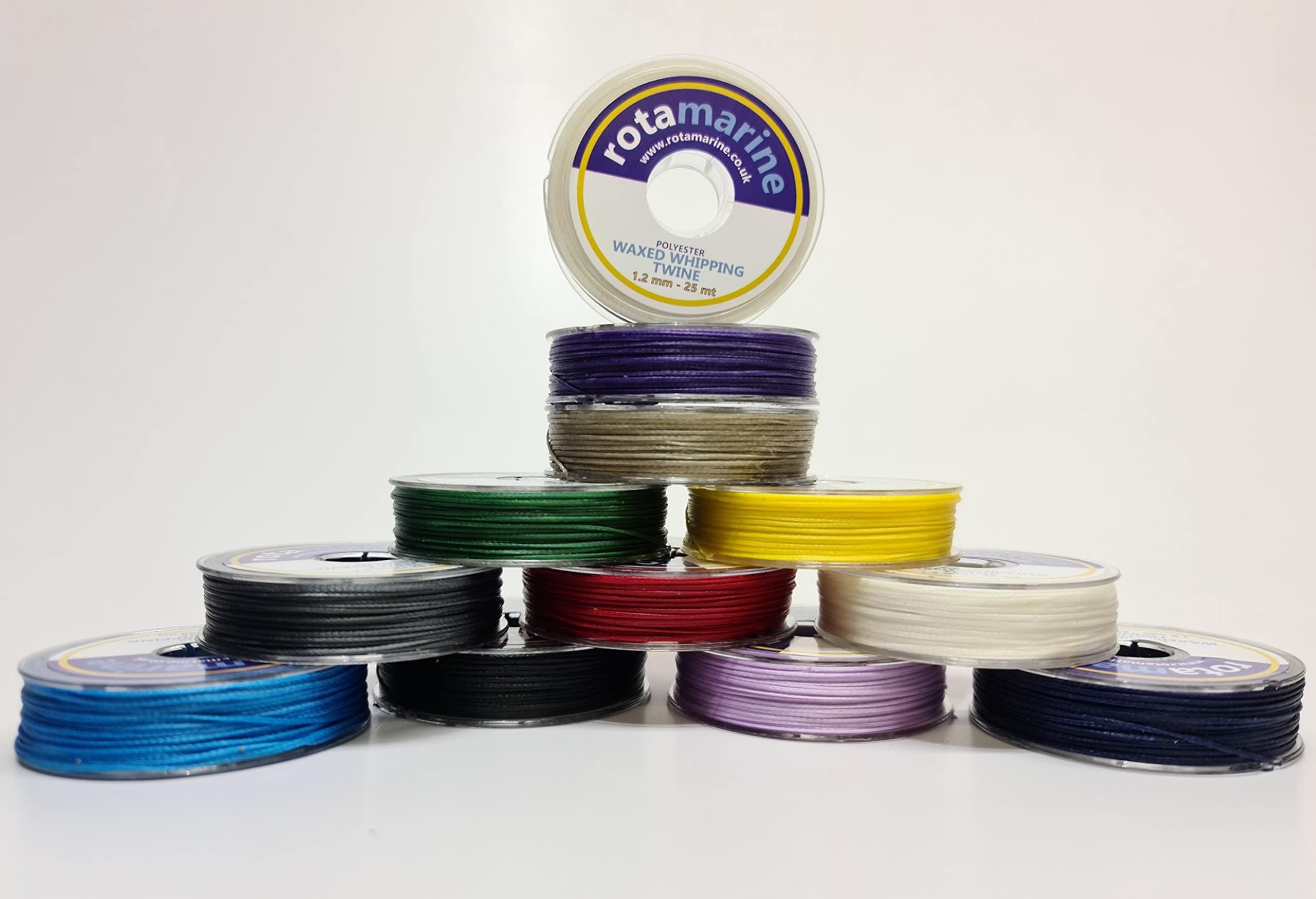 Whipping Twine 1mm, 1.2mm Polyester Waxed Thread Spool (1.2mm - 25mt, Yellow)