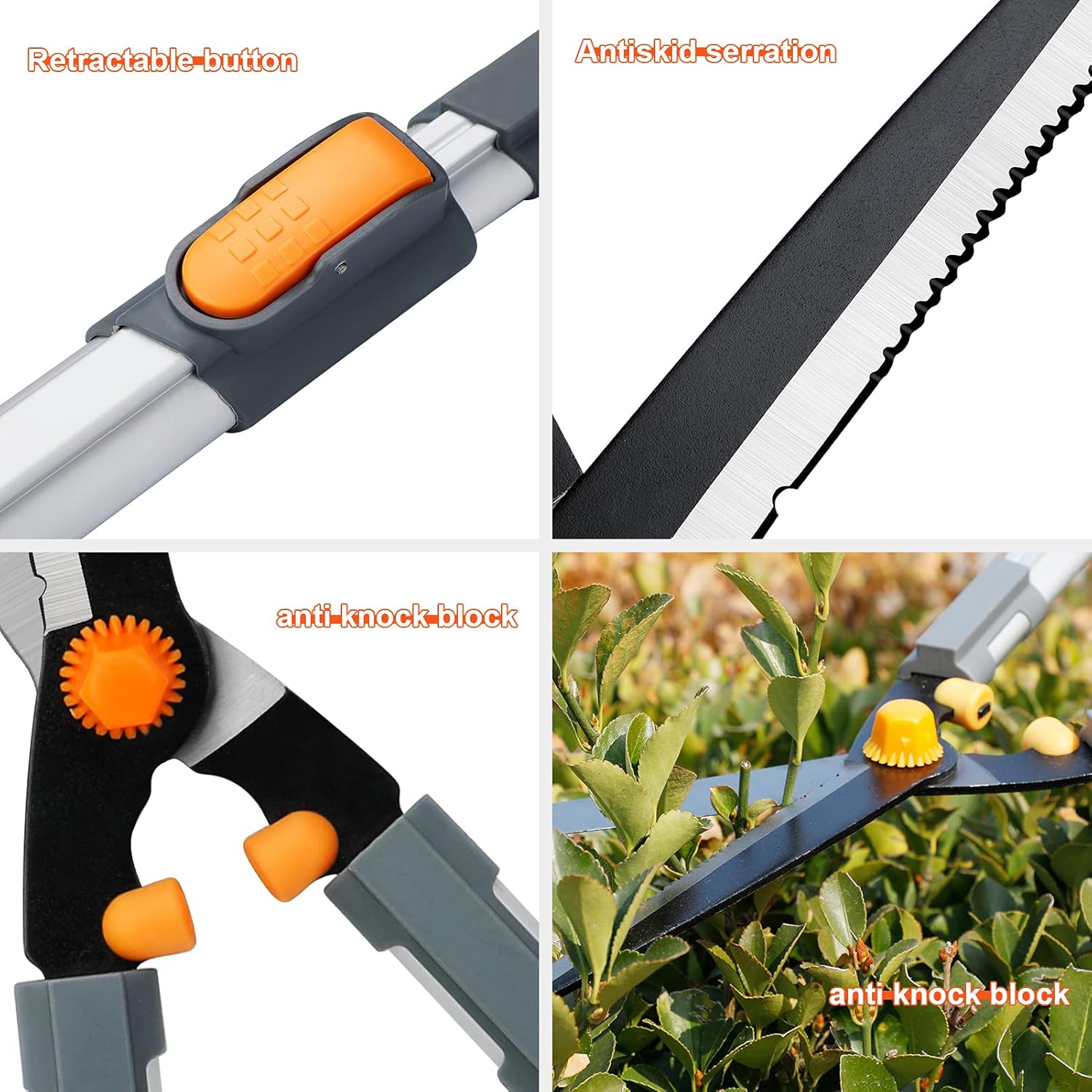 AIRAJ 29.5"-34.6" Extendable Hedge Shears Set,Heavy Duty Garden Hedge Clippers with SK-5 Sharp Blades Ergonomic Handle,Manual Bush Shears for Trimming Borders,Boxwood and Bushes… : Patio, Lawn & Garden