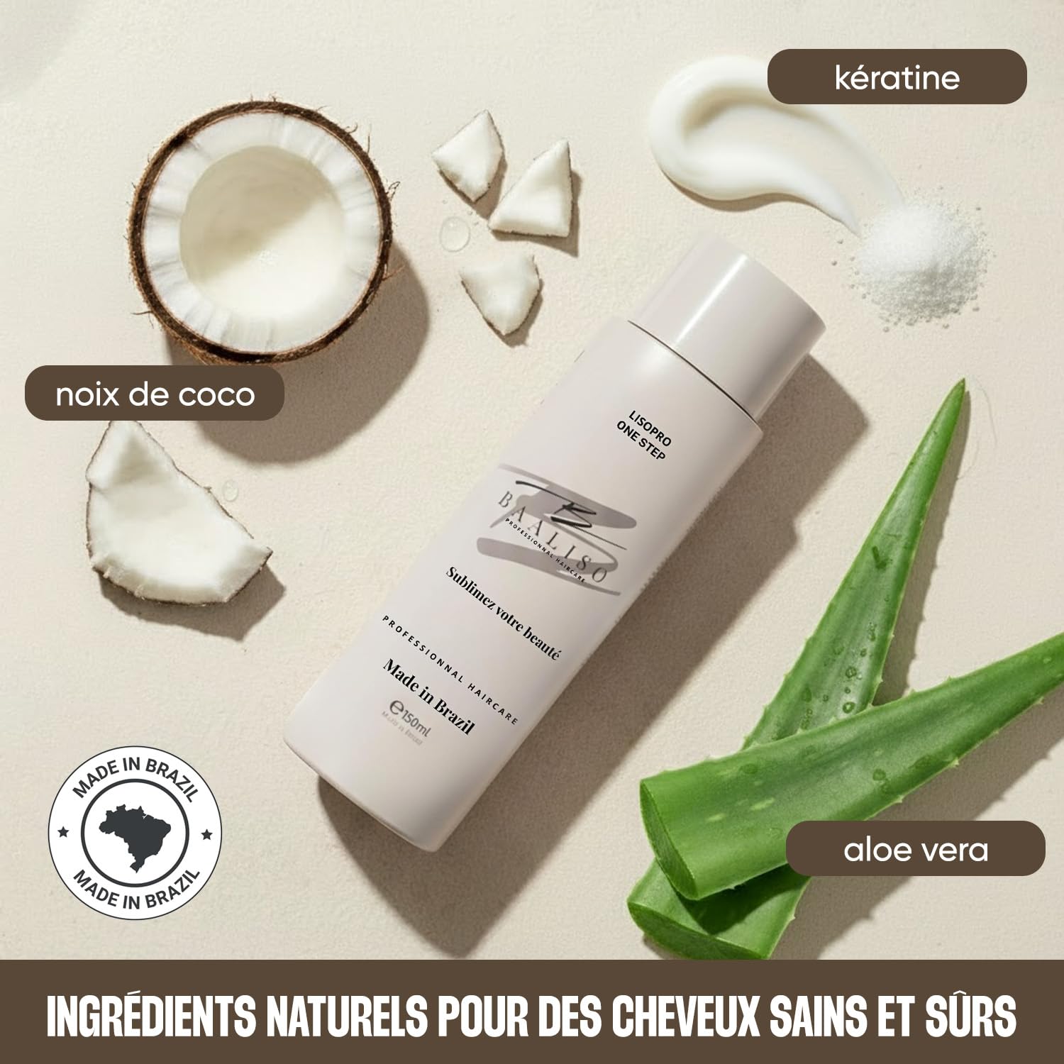 Lissage Brésilien Premium Kératine Nouvelle géneration Tenue 6 Mois – Résultat Naturel – Sans Formol & Sans agents agressifs – Anti-Frisottis & Brillance Intense – 150 ml – Tous types de cheveux