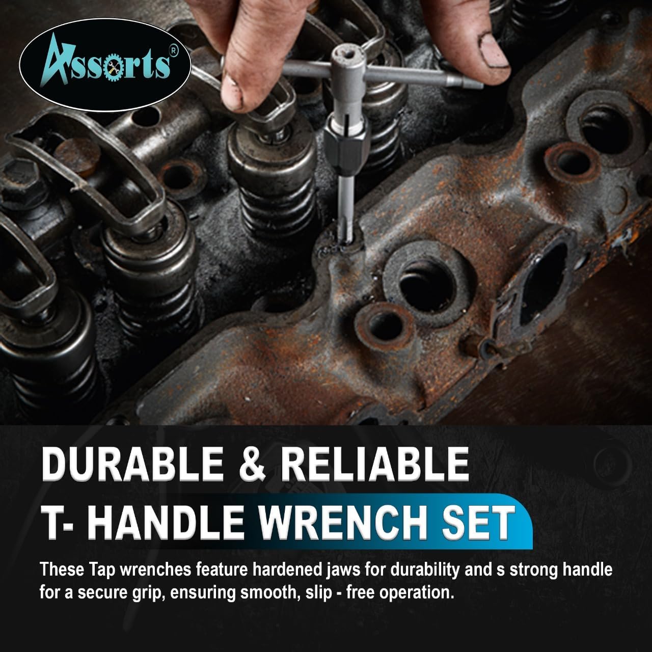 ASSORTS T-Handle Tap Wrench Set of 3 Pieces Solid Collet Jaws-For Holding Taps & Reamers
