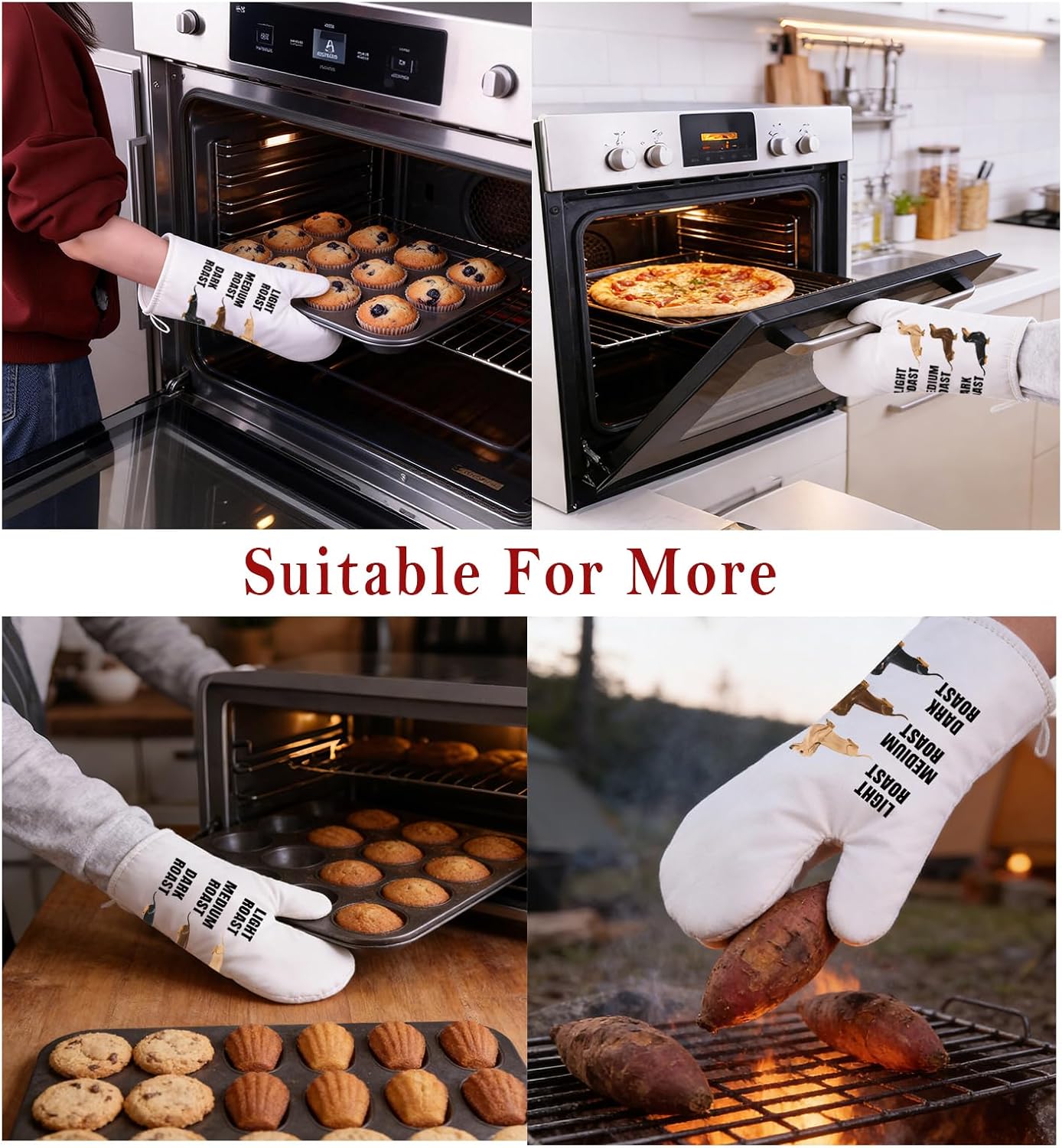 G2TUP Dachshund Oven Mitt Dachshund Lover Gifts Weiner Dog Oven Glove Sausage Dog Baking Glove (Light Roast om)