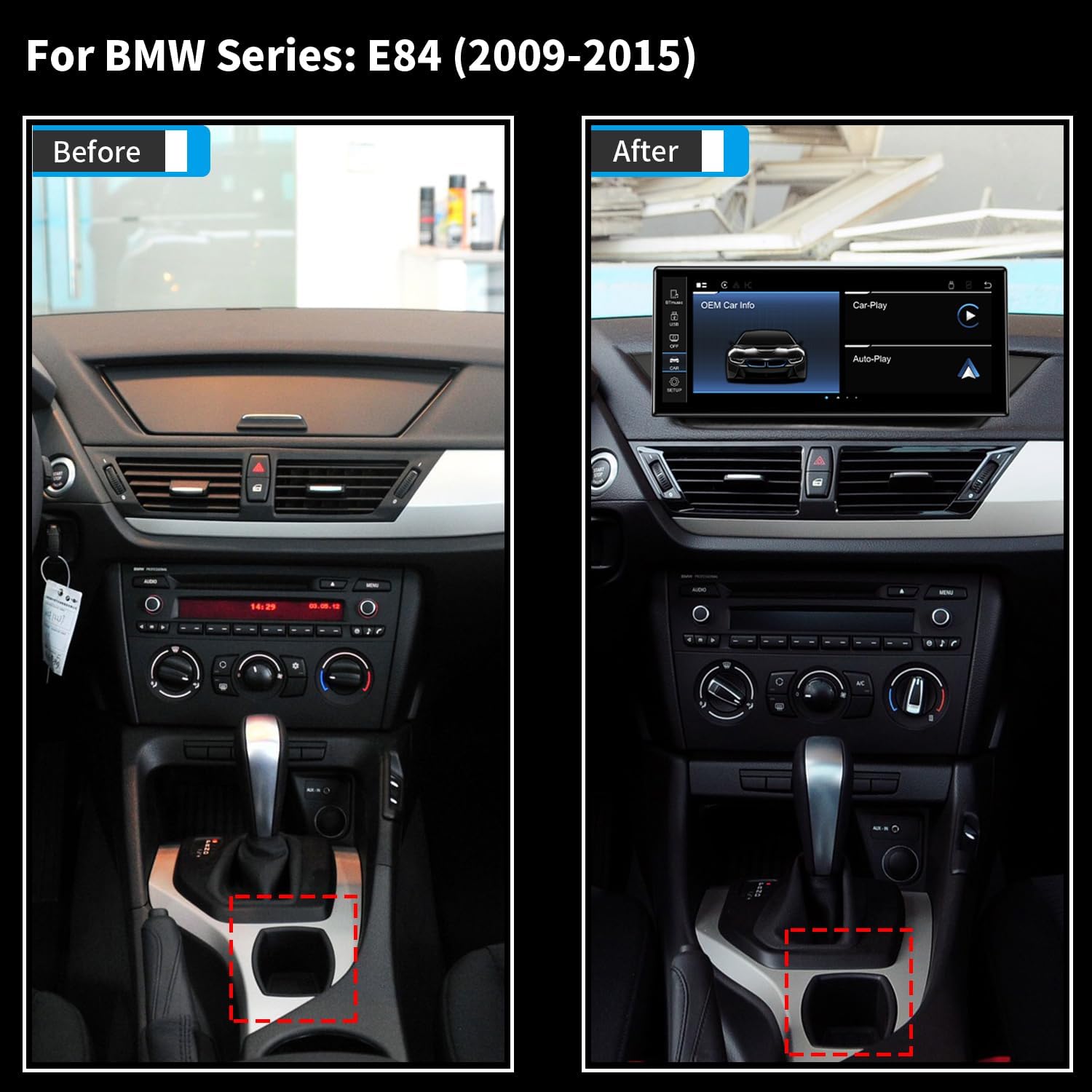 PEMP Ultra-Thin 12.3" Linux Screen for BMW X1 E84 CIC Wireless and Wired CarPlay Android Auto Mirror Link (2009-2015)