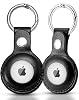 2-Pack CHABAEBAE AirTag Keychain Leather Case, Secure Durable Apple AirTag Holder, Vegan Leather Air Tag Case, Airtag Keyring