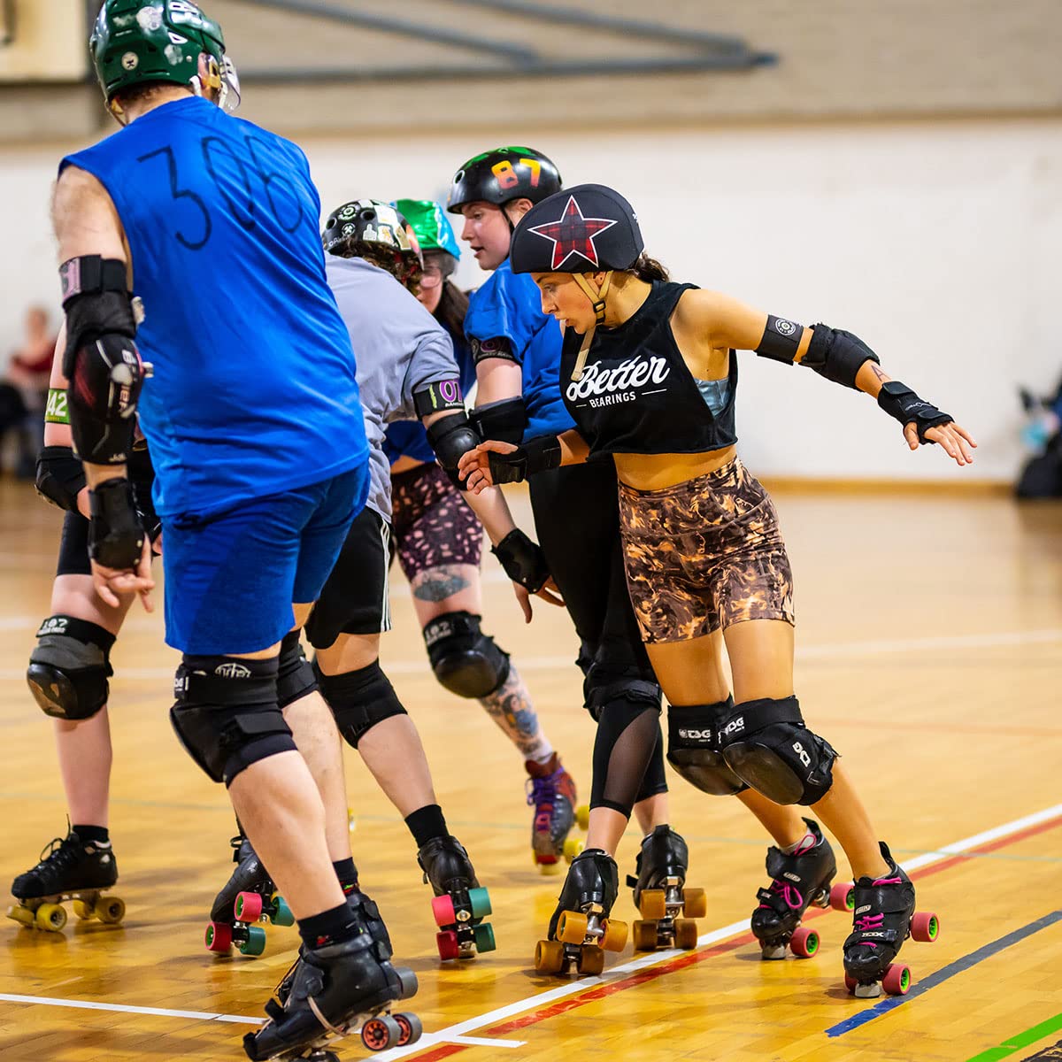 Rock Solids, Roller Skate Bearings, 16 Pack, Quad Skates, ABEC 9 Rated, Hardwearing, Tough, Long Lasting, Pre Lubed, Replaceable Rubber Shields, Women Supportive, 8mm, Purple