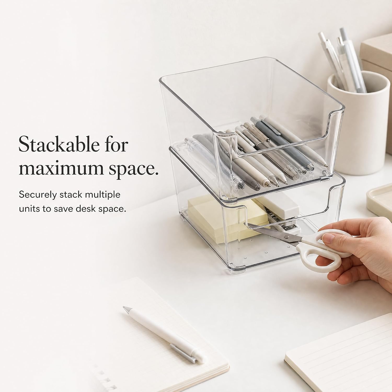 Desk Organizer, Clear Storage Box
