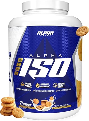 ISO, polvo aislado de proteína de suero de leche 100% bajo en carbohidratos, 0.88 onzas por porción, ayuda a apoyar el crecimiento muscular, bajo en