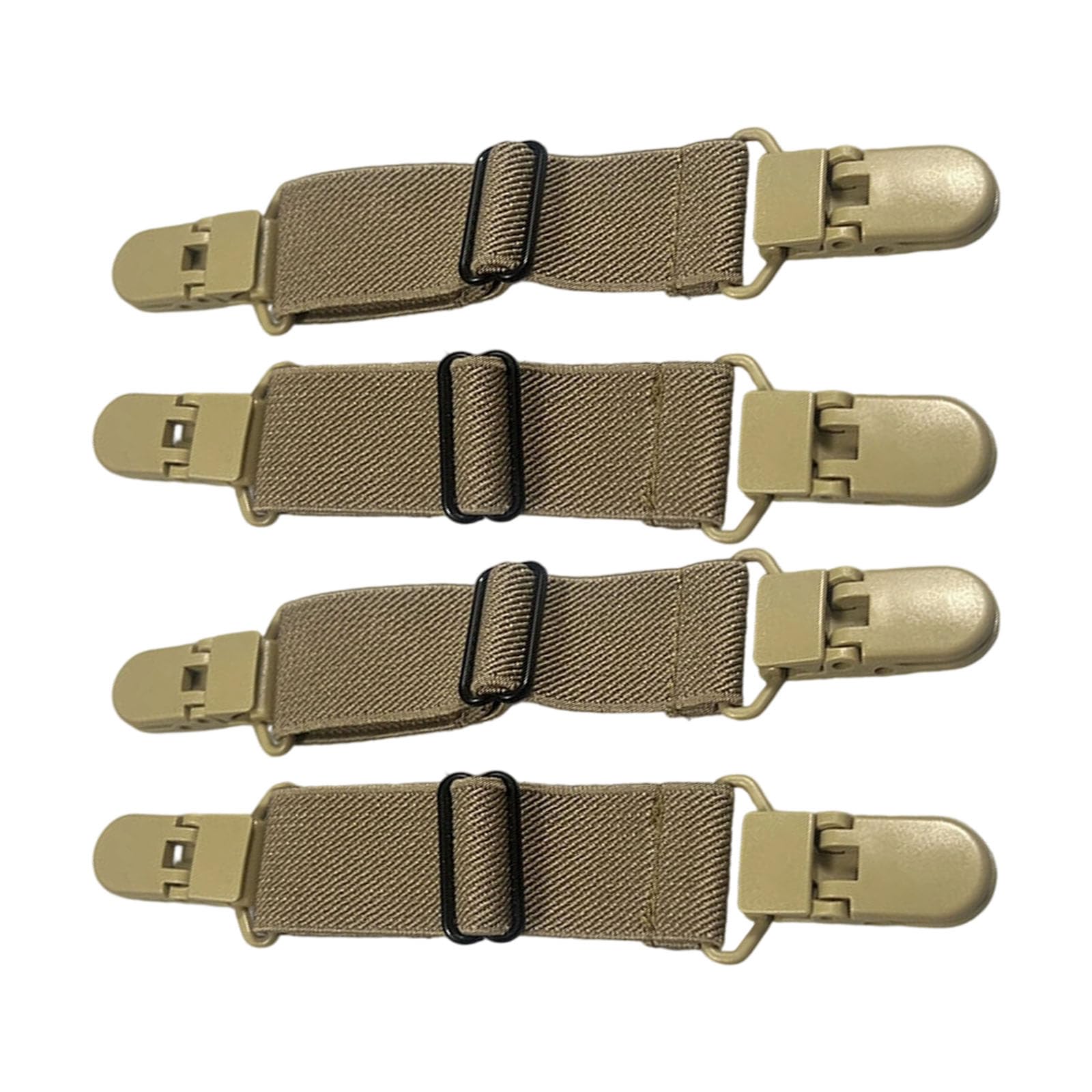 Flexible Elastic Straps Clip Fasteners Band on Any, Khaki