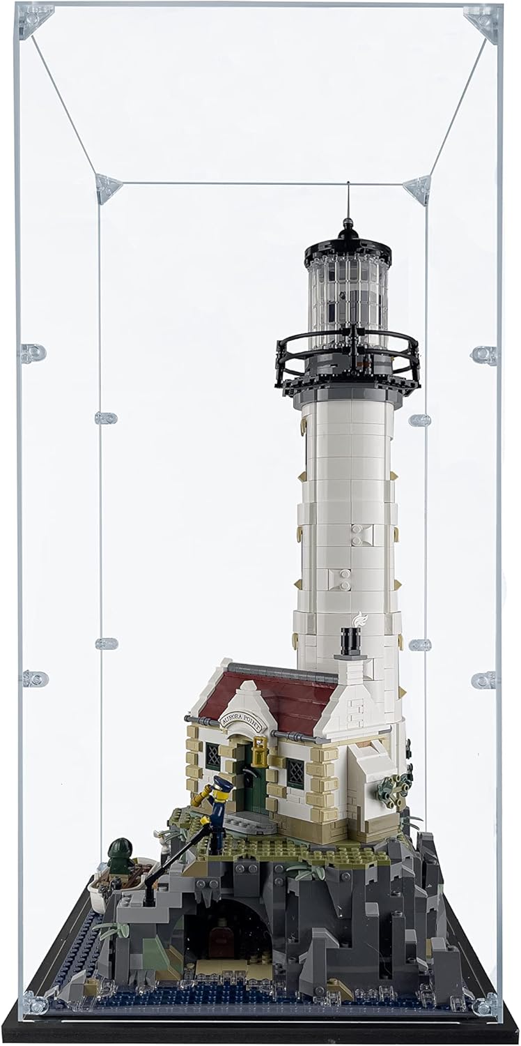 Acrylic Display Case Compatible for Lego Motorized Lighthouse #21335, Dustproof Display Case (Case Only) (Lego Sets are NOT Included)