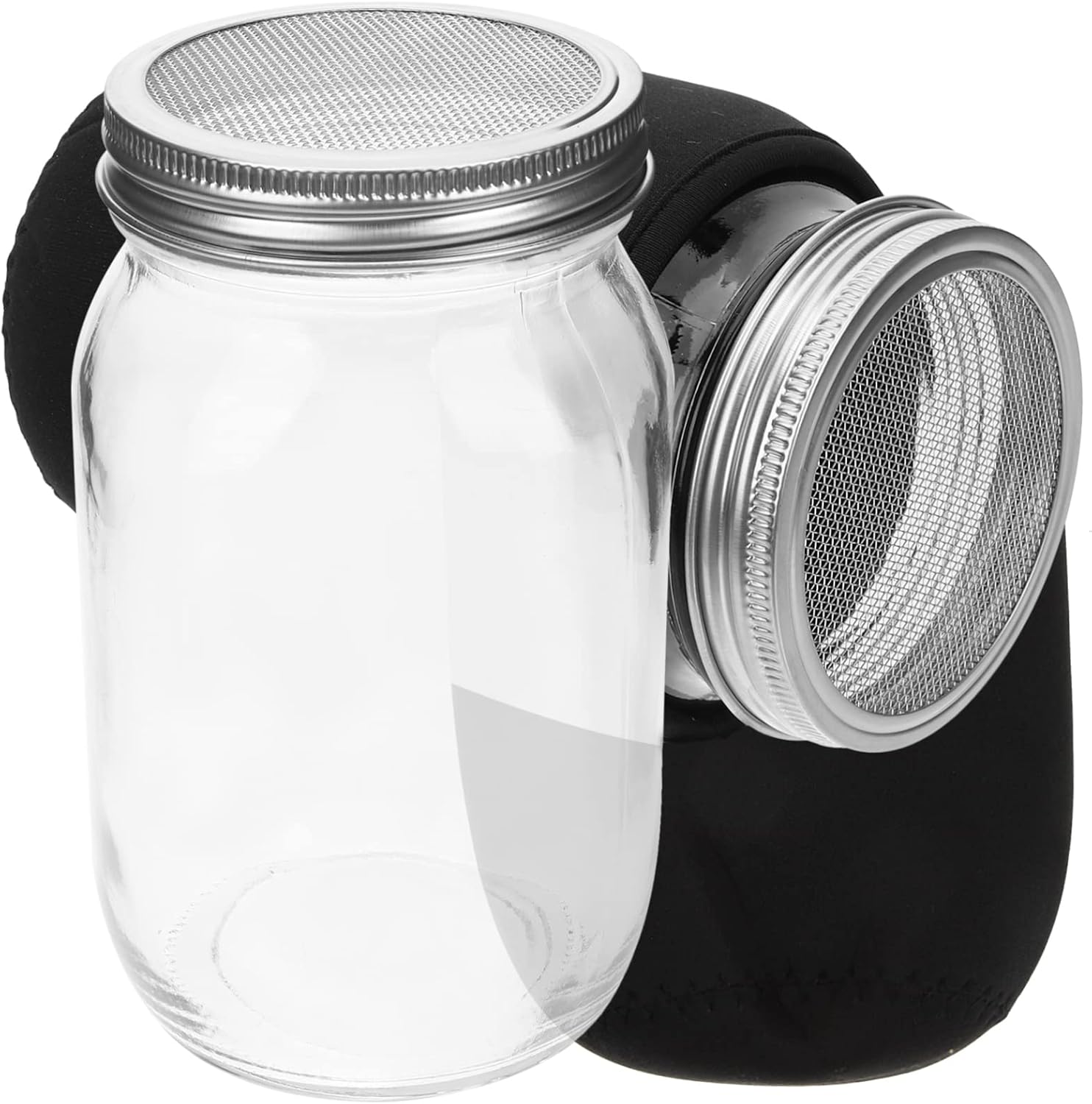 Sosoport 1set Sprouting Kit with Blackout Sleeves Indoor Germination Kit for Jars Includes Sprouting Lids and Jar for Easy Growth